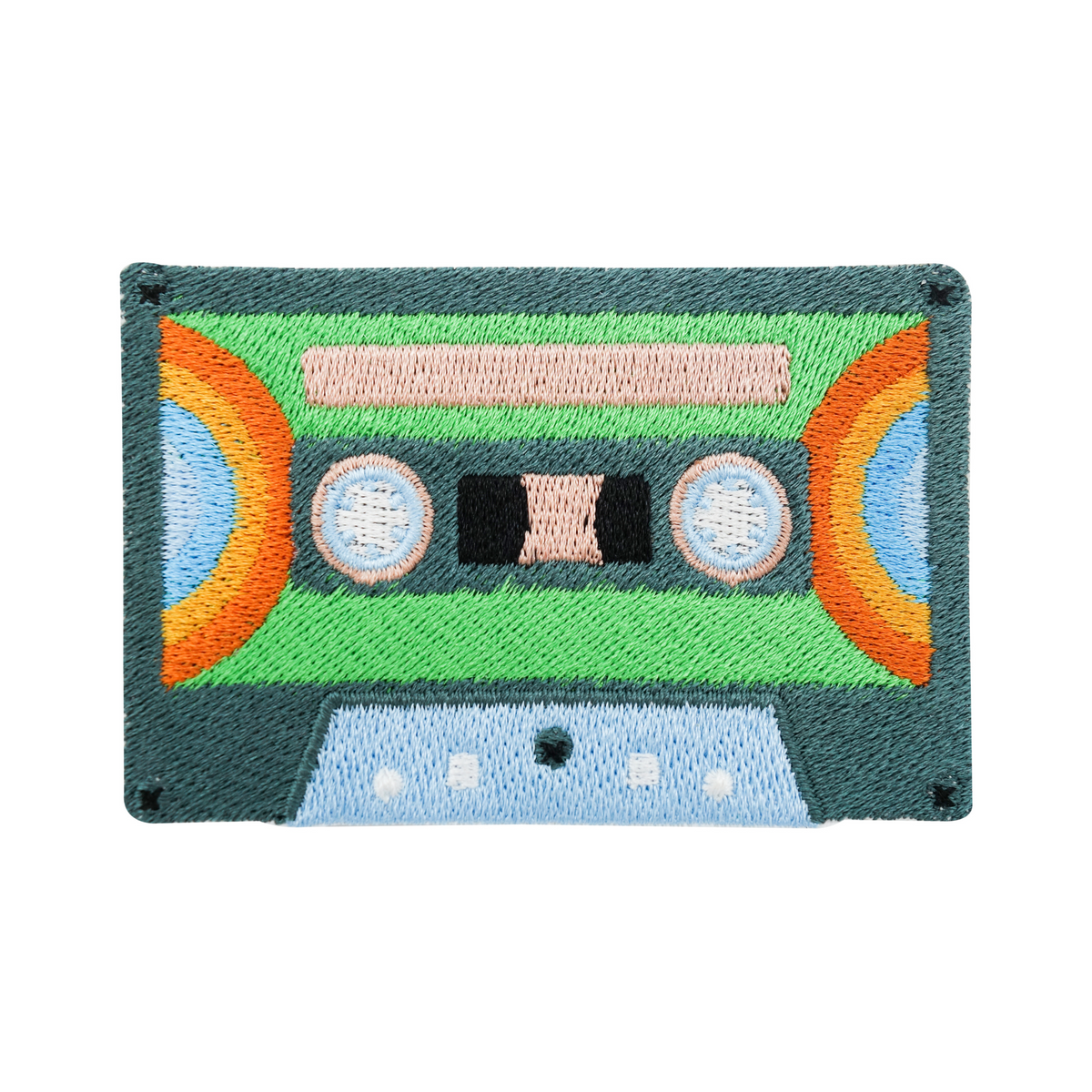 Grüne Kassette Patch | Vintage Bügelbild | Retro Rock, Musik Aufnäher