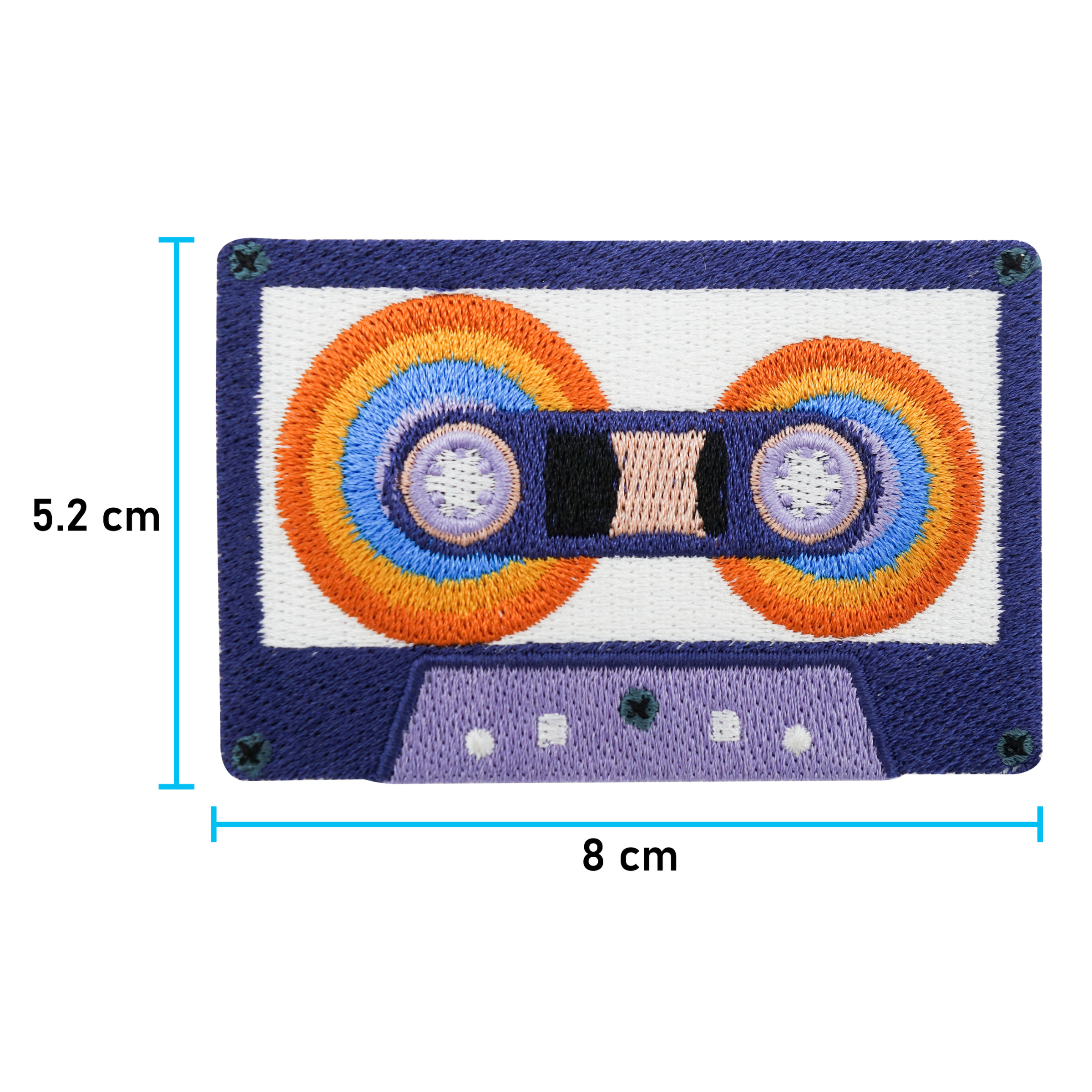 Lila Kassette Klett Patch| Retro Klett Patches, Musik Aufnäher, 80er Vintage Klettpatches, Bunte Badge, Bunte Hippie Klettpatch, Finally Home