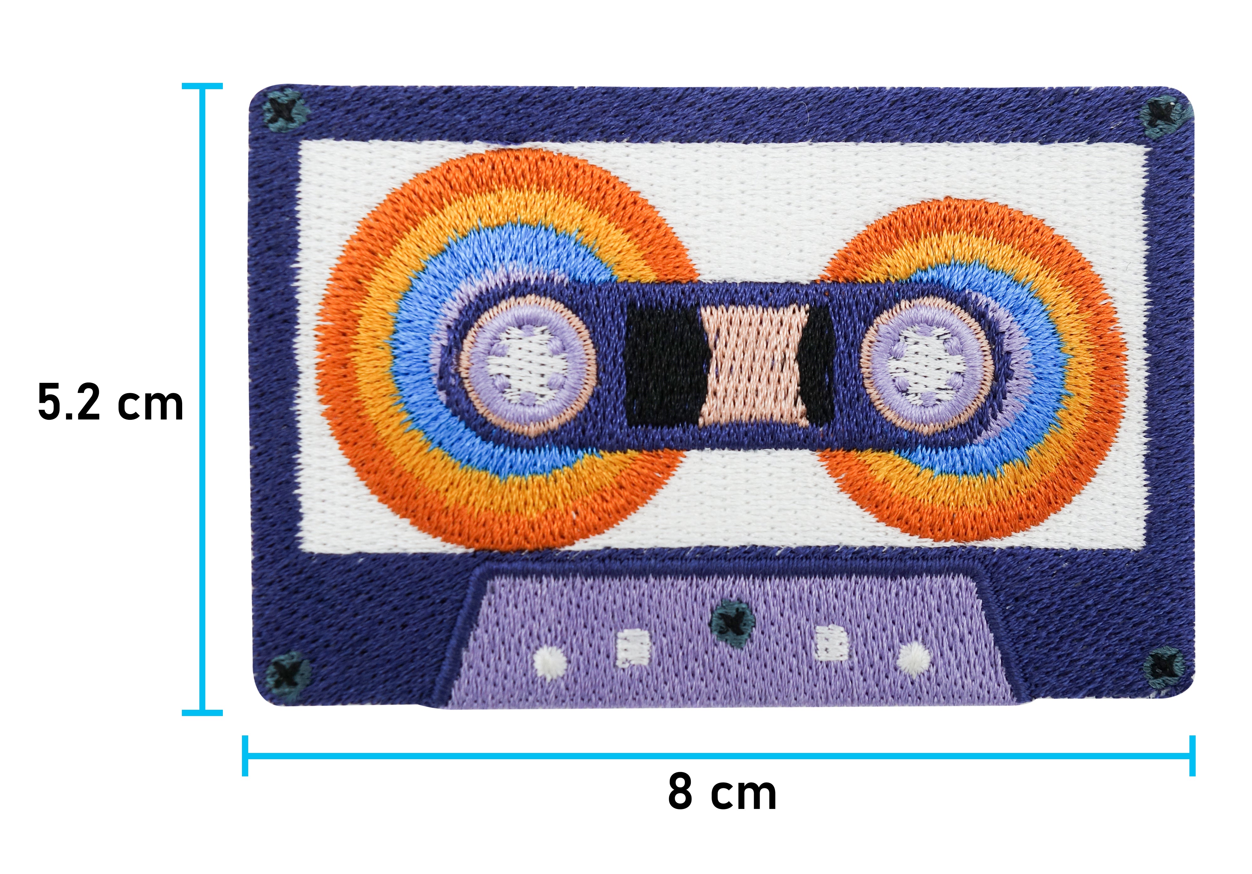 Kassetten Patch mit der Maße: 5,2 x 8 cm