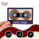 Lila Kassette Klett Patch| Retro Klett Patches, Musik Aufnäher, 80er Vintage Klettpatches, Bunte Badge, Bunte Hippie Klettpatch, Finally Home