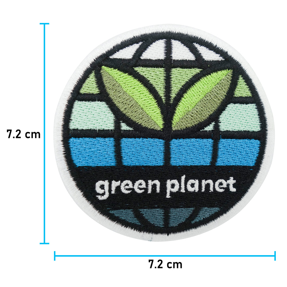 Green Planet Patch mit der Maße: 7,2 x 7,2 cm