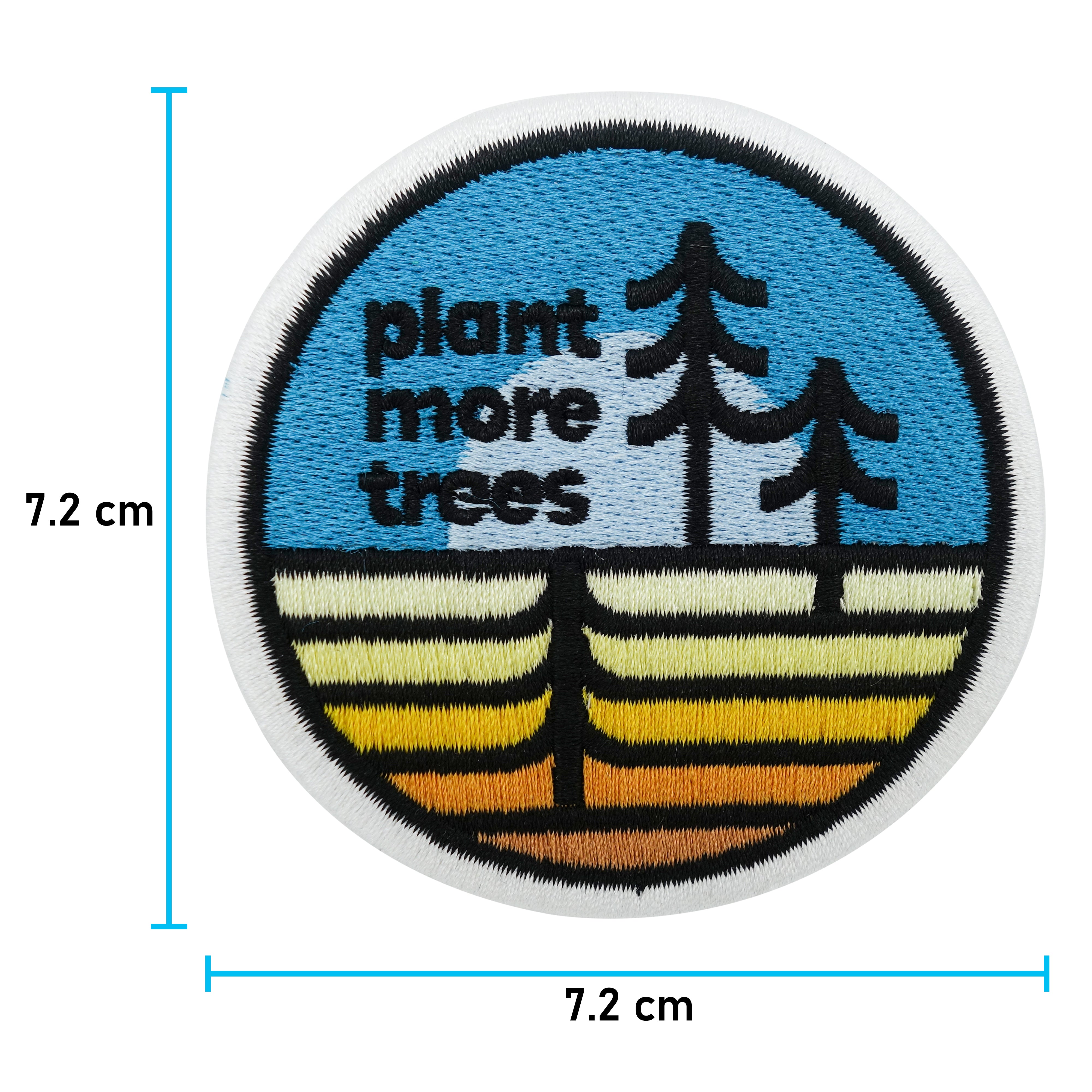 Plant more Trees Patch mit der Maße: 7,2 x 7,2 cm
