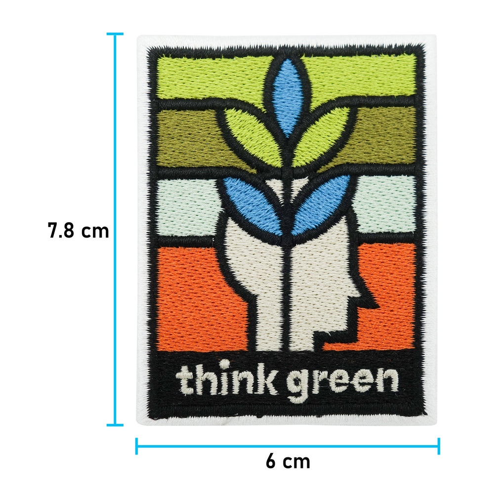 Think Green Patch mit der Maße: 7,8 x 6 cm