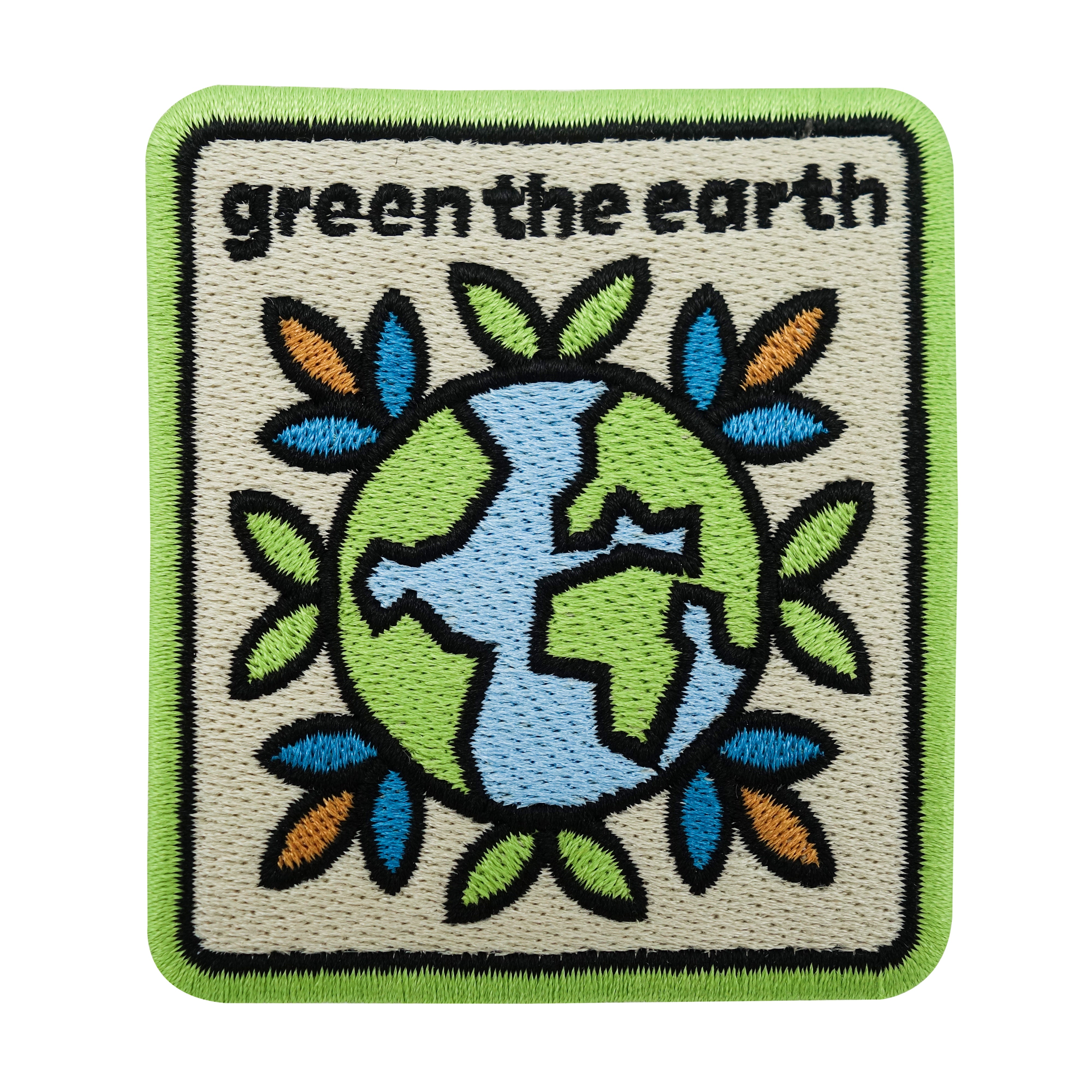 Grüner Green the Earth Weltkugel Patch