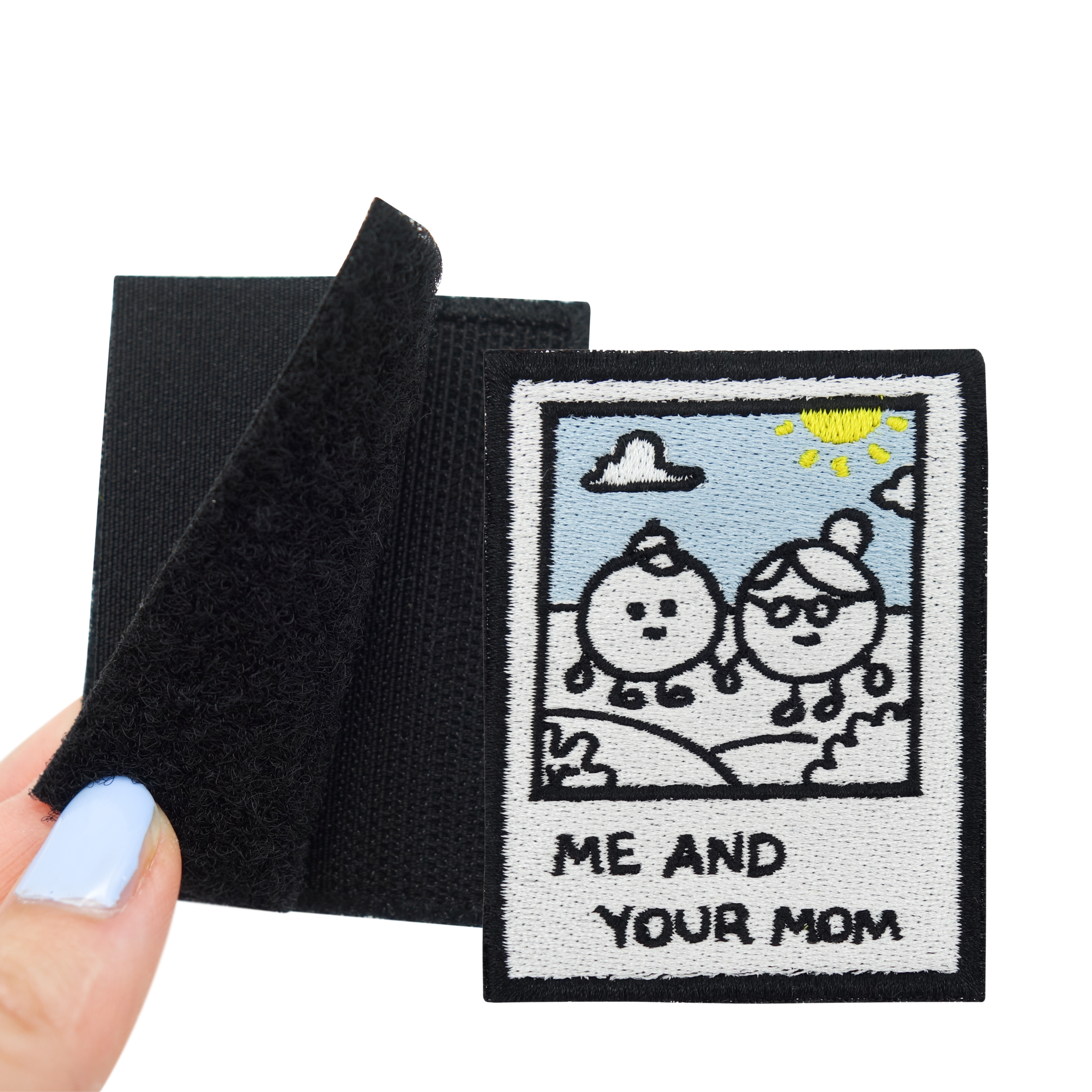 Me and Your Mom  Klett Patch | Klett Patch lustig, Retro Patches, Deine Mutter Aufnäher, Witziges Abzeichen, Old School Spruch Badge, Vintage Flicken, Finally Home