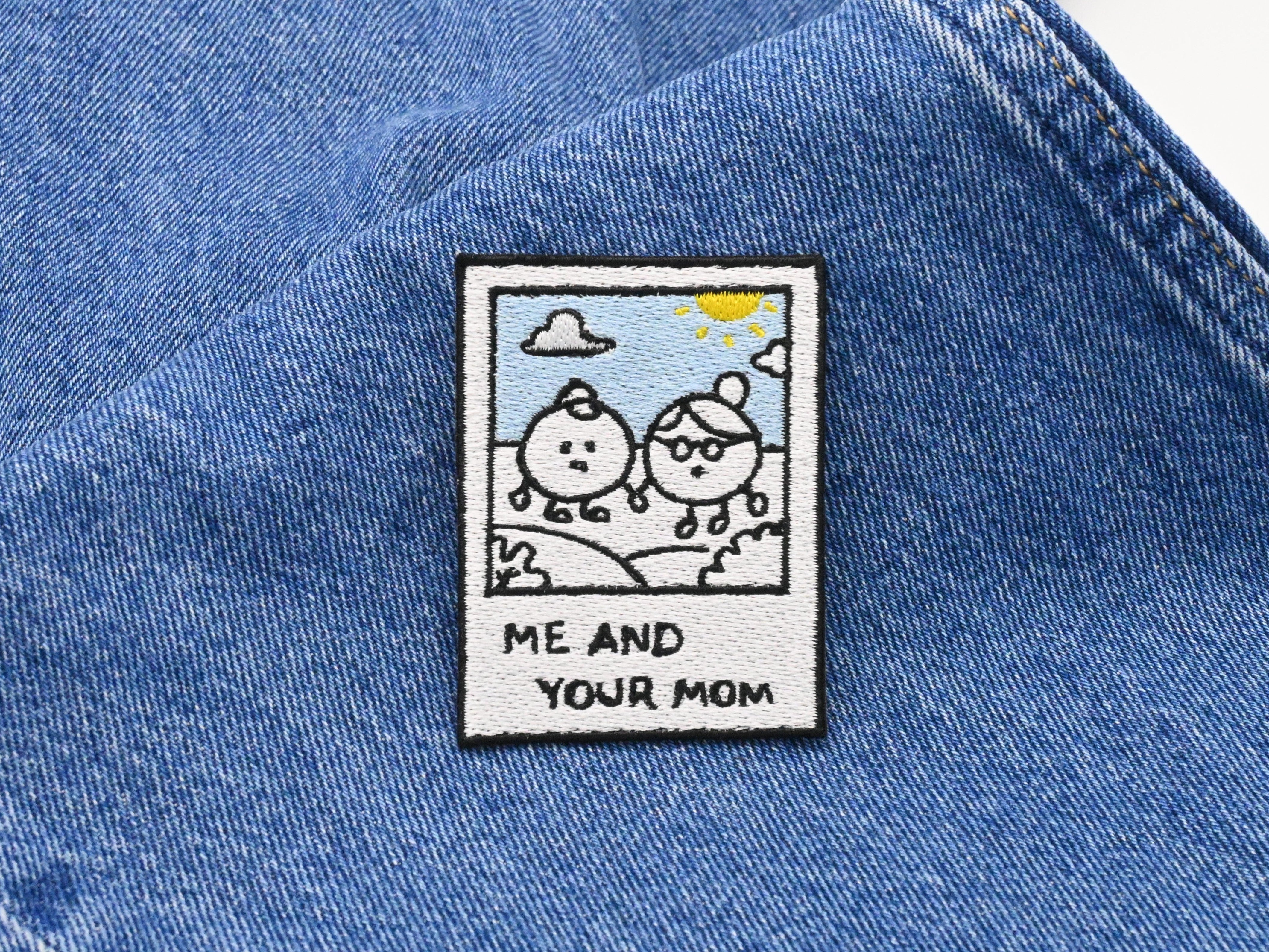 Me and Your Mom | Foto Retro Patches, Lustige Mutter Bügelbilder, Old School Spruch Aufbügler, Witziger Aufnäher, Vintage Flicken, Finally Home Patch zum Aufbügeln