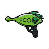 Grüner Alien Gun Patch | Weltraum Bügelbild | Waffe, Pistole Aufnäher