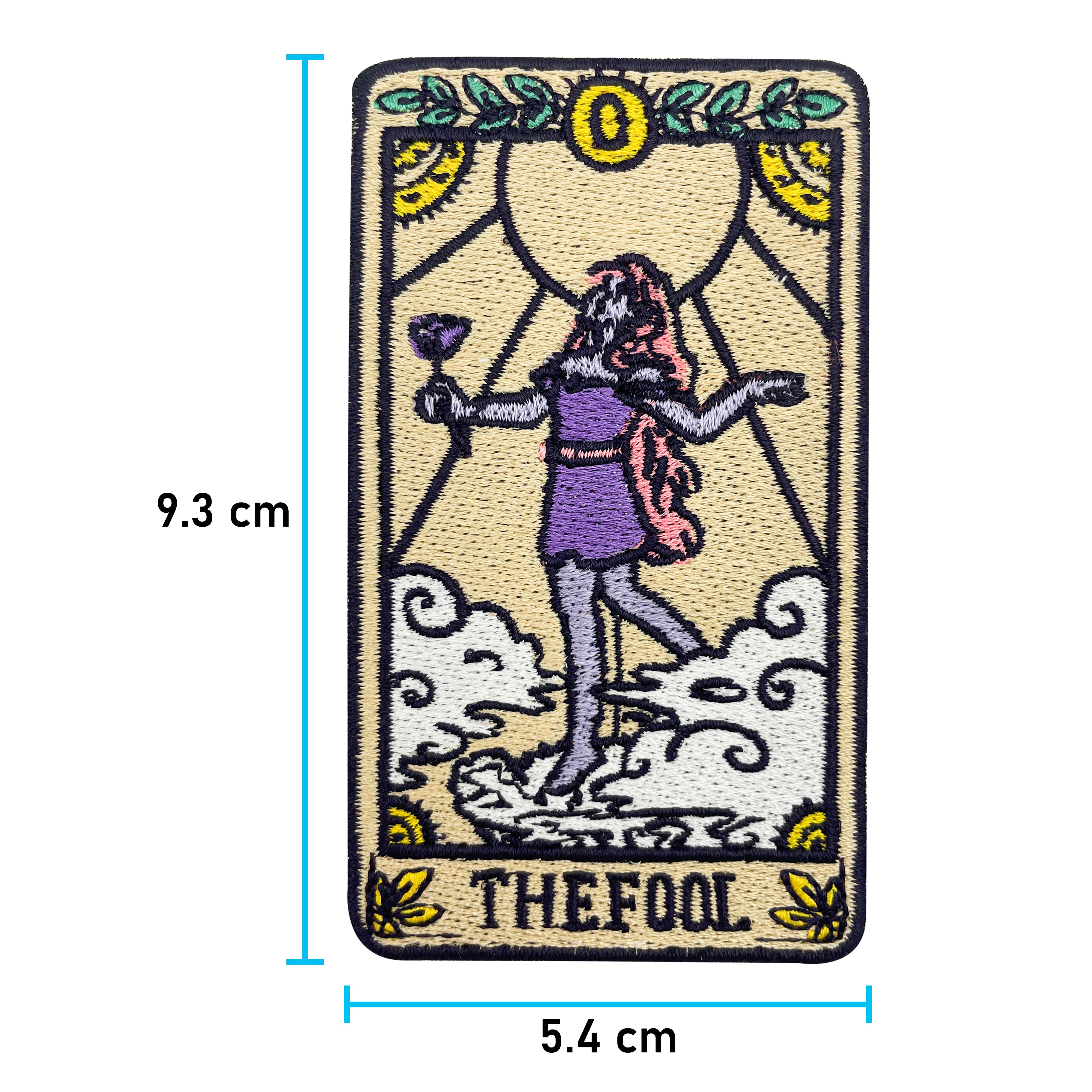 Tarotkarte Patch mit der Maße: 9,3 x 5,4 cm