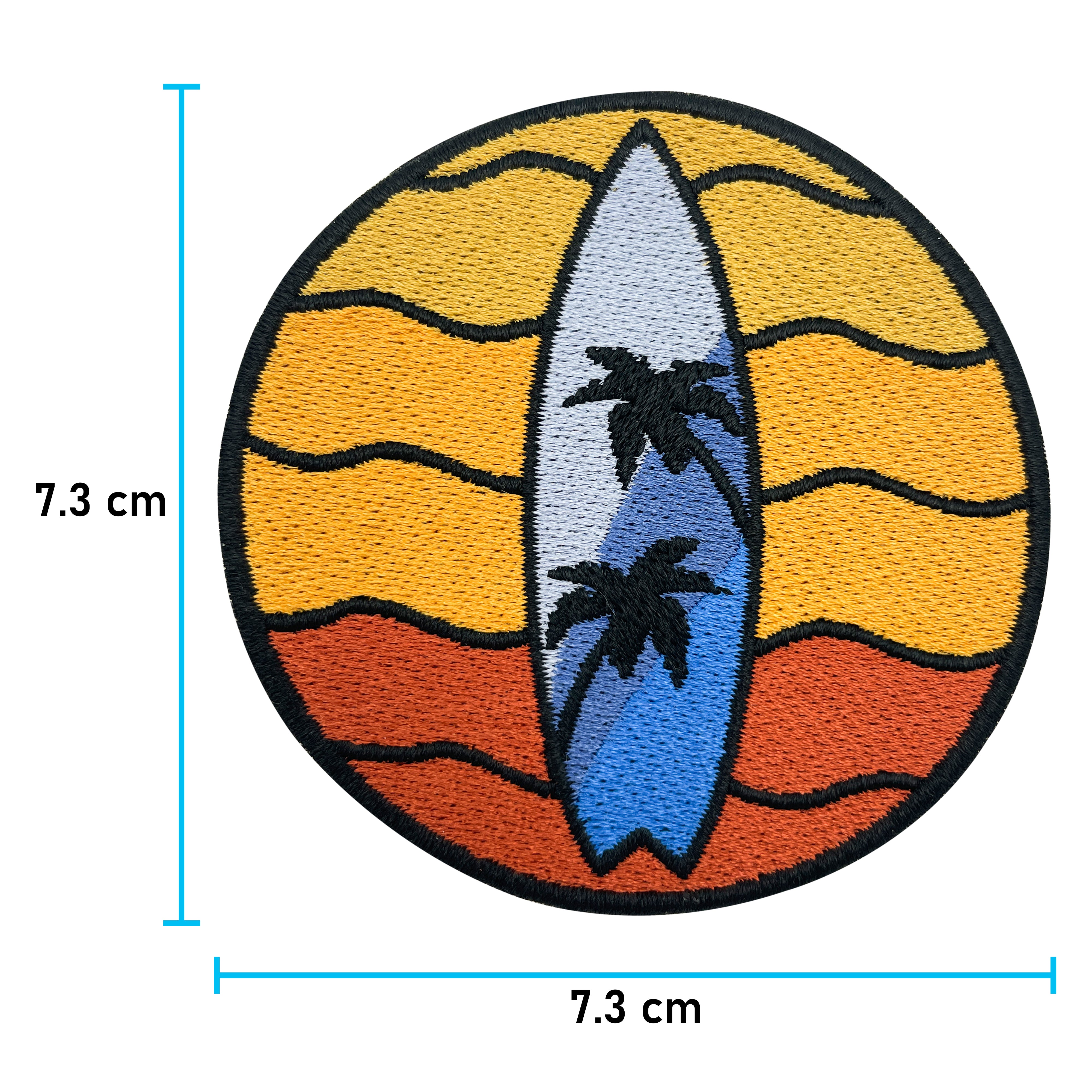 Surfbrett Patch mit der Maße: 7,3 x 73 cm