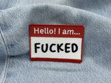 Der Patch auf einer hellblauer Jeans