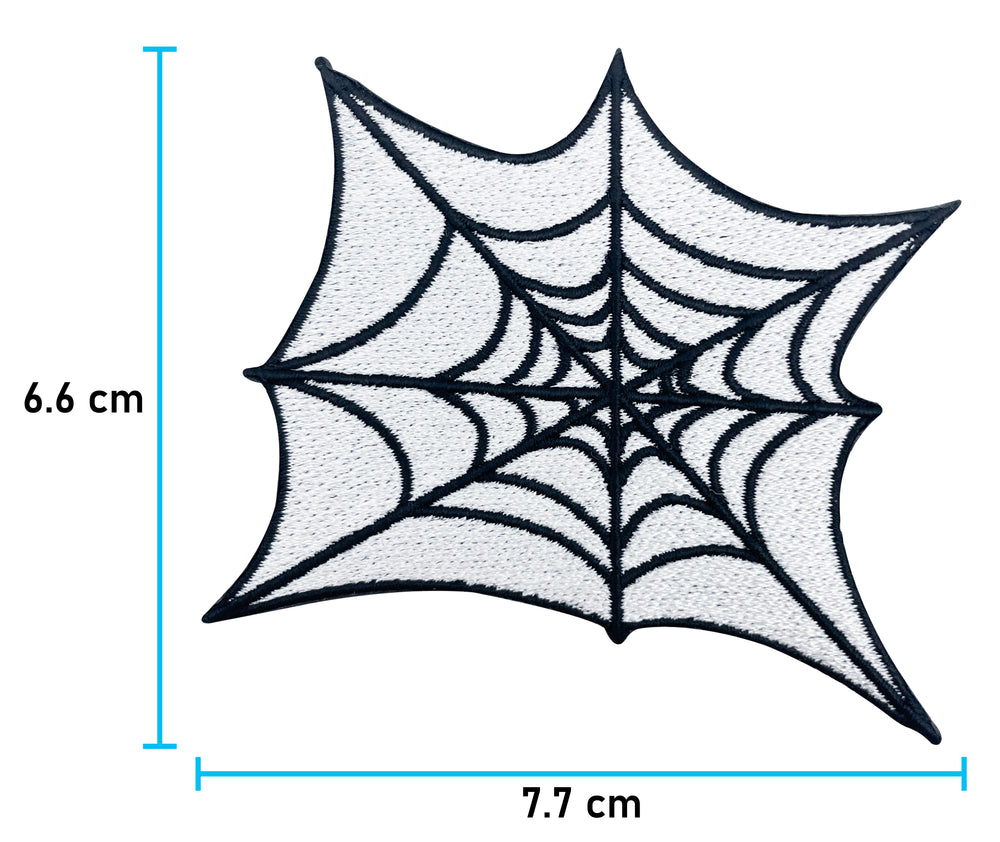 Spinnennetz Patch mit der Maße: 6,6 x 7,7 cm