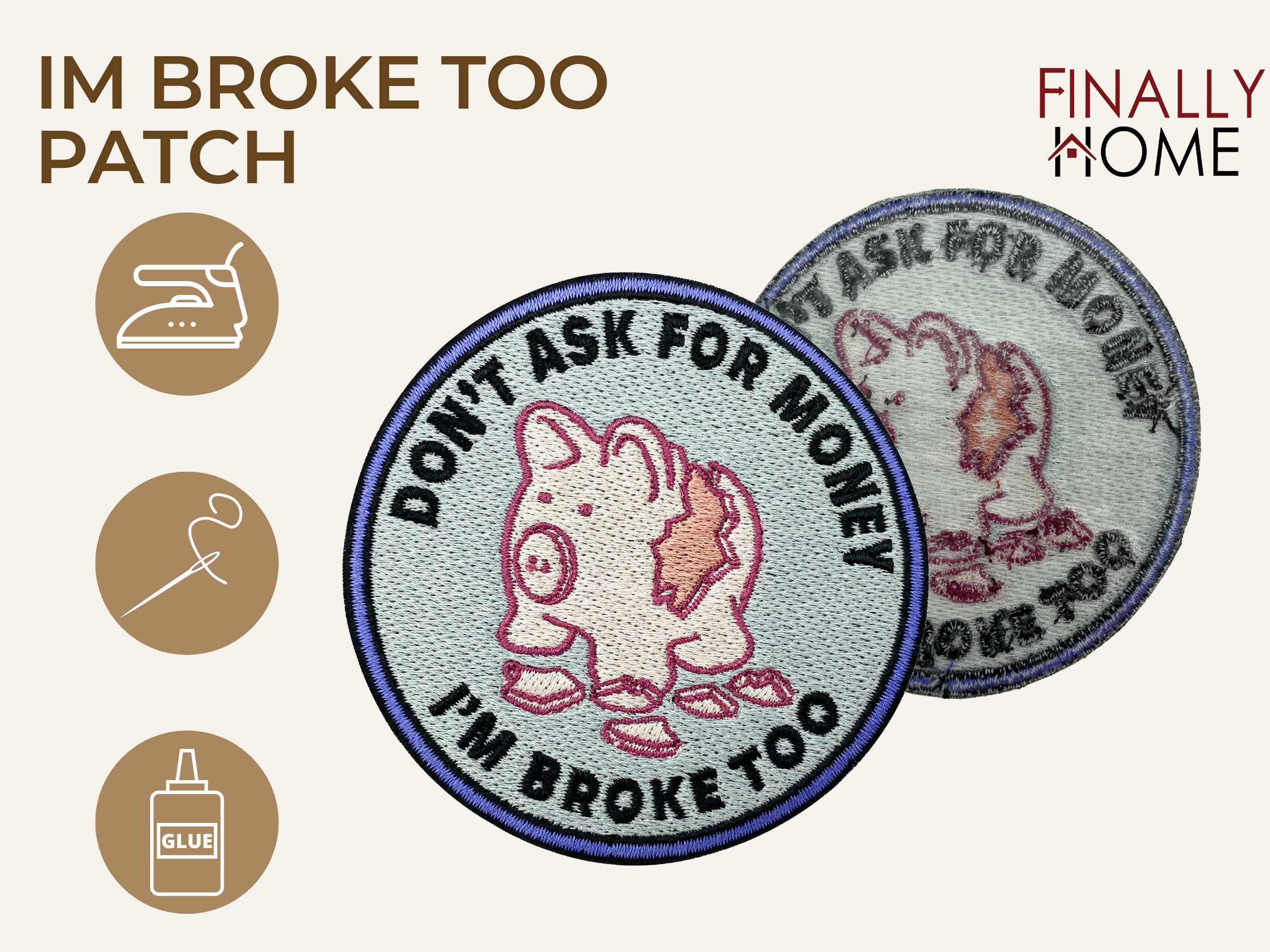 Don't ask for Money I'm Broke too Patch | Funny Money Patches