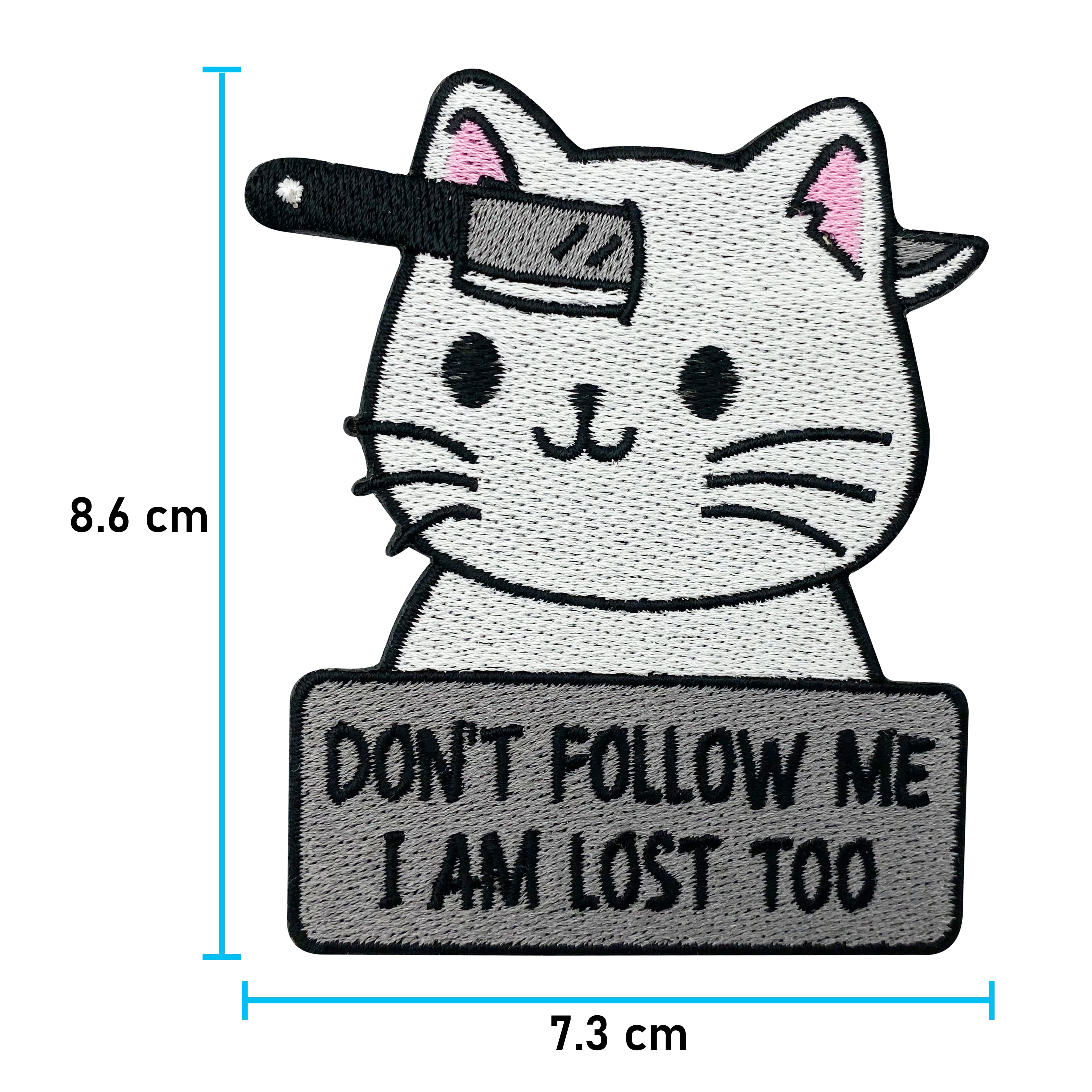 Meme Katzen Patch mit der Maße: 8,6 x 7,3 cm