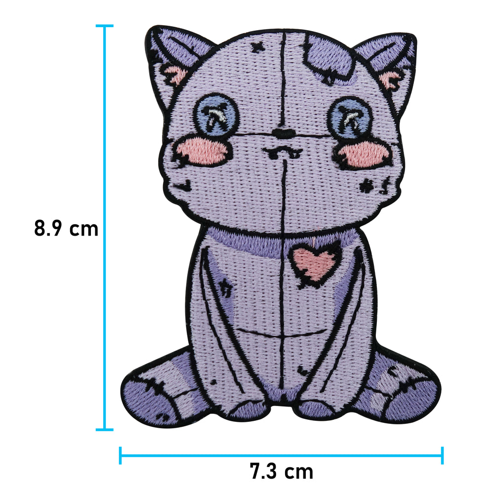 Vodoo Katzen Patch mit der Maße: 8,9 x 7,3 cm