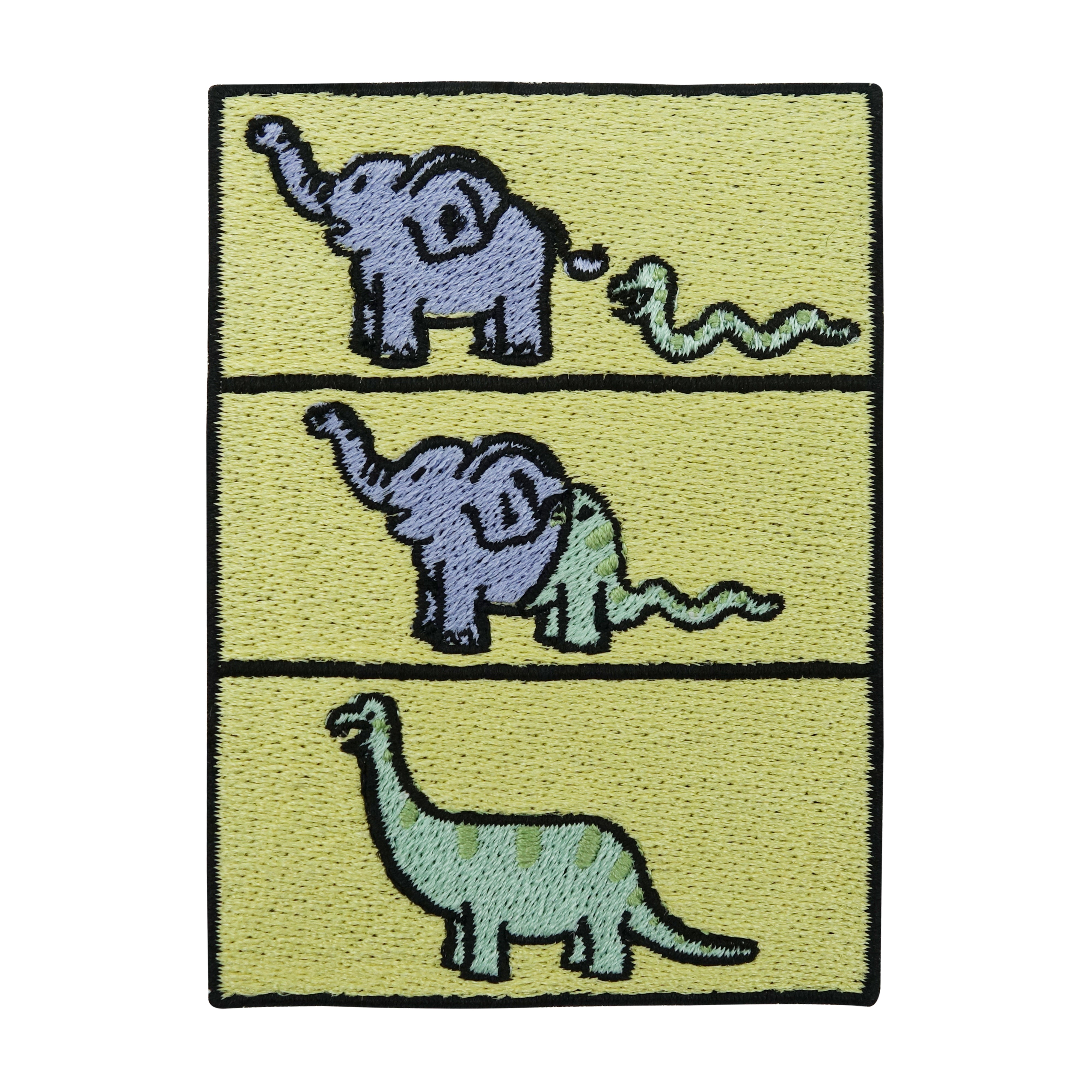 Grüner Elefant und Schlange werden zu einem Dino Patch