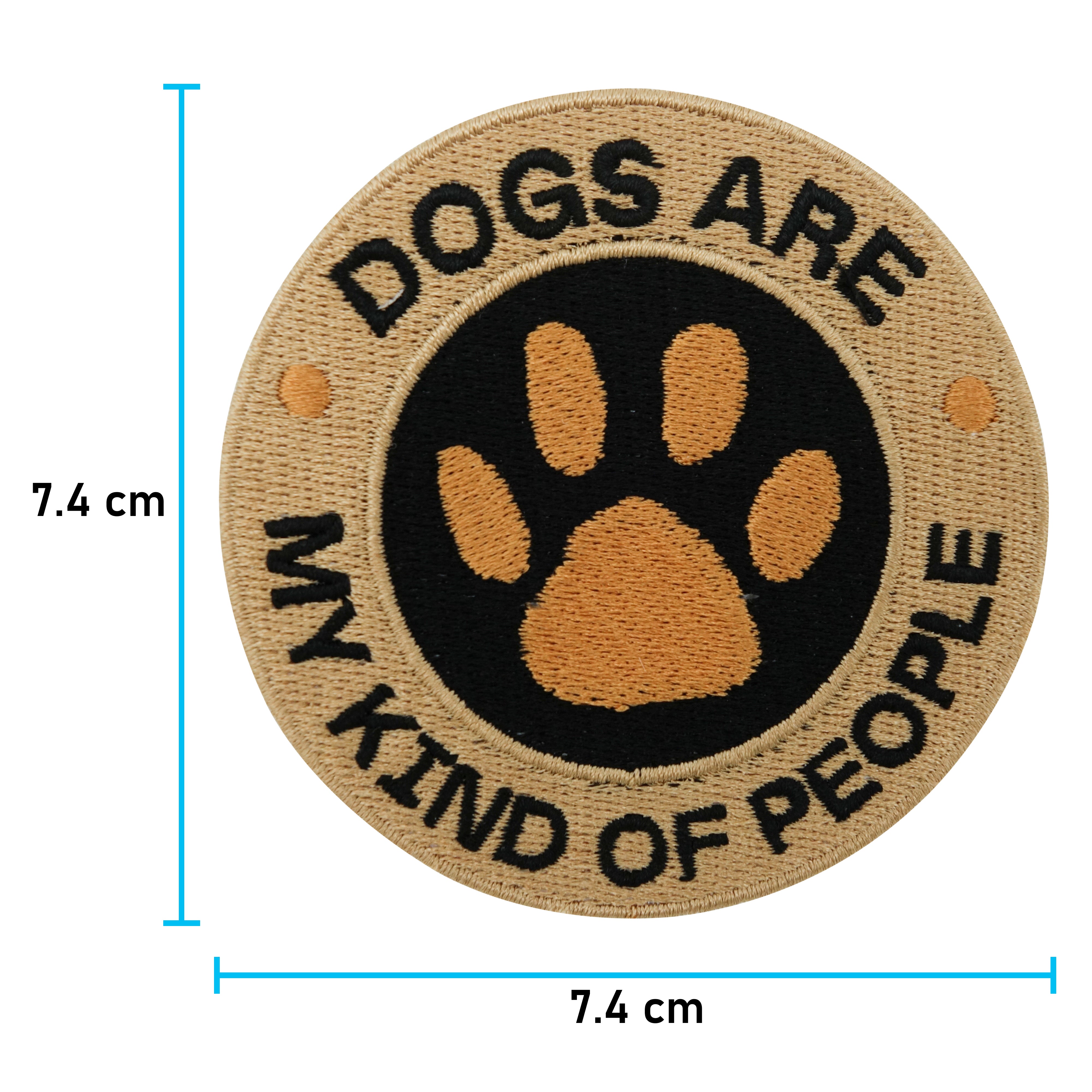 Der Hundeliebhaber Patch mit der Maße: 7,4 x 7,4 cm