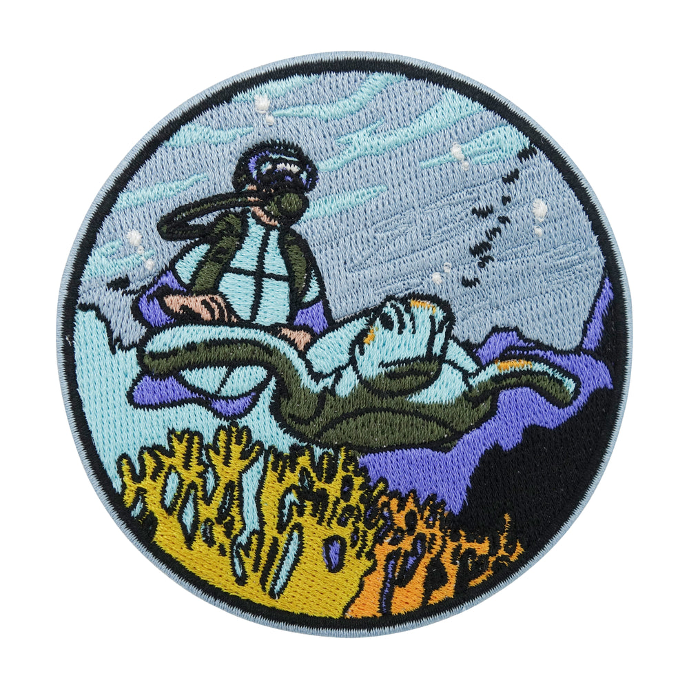 Blauer Schildkröten Taucher Patch