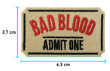 Ticket Patch mit der Maße: 3,7 x 6,3 cm