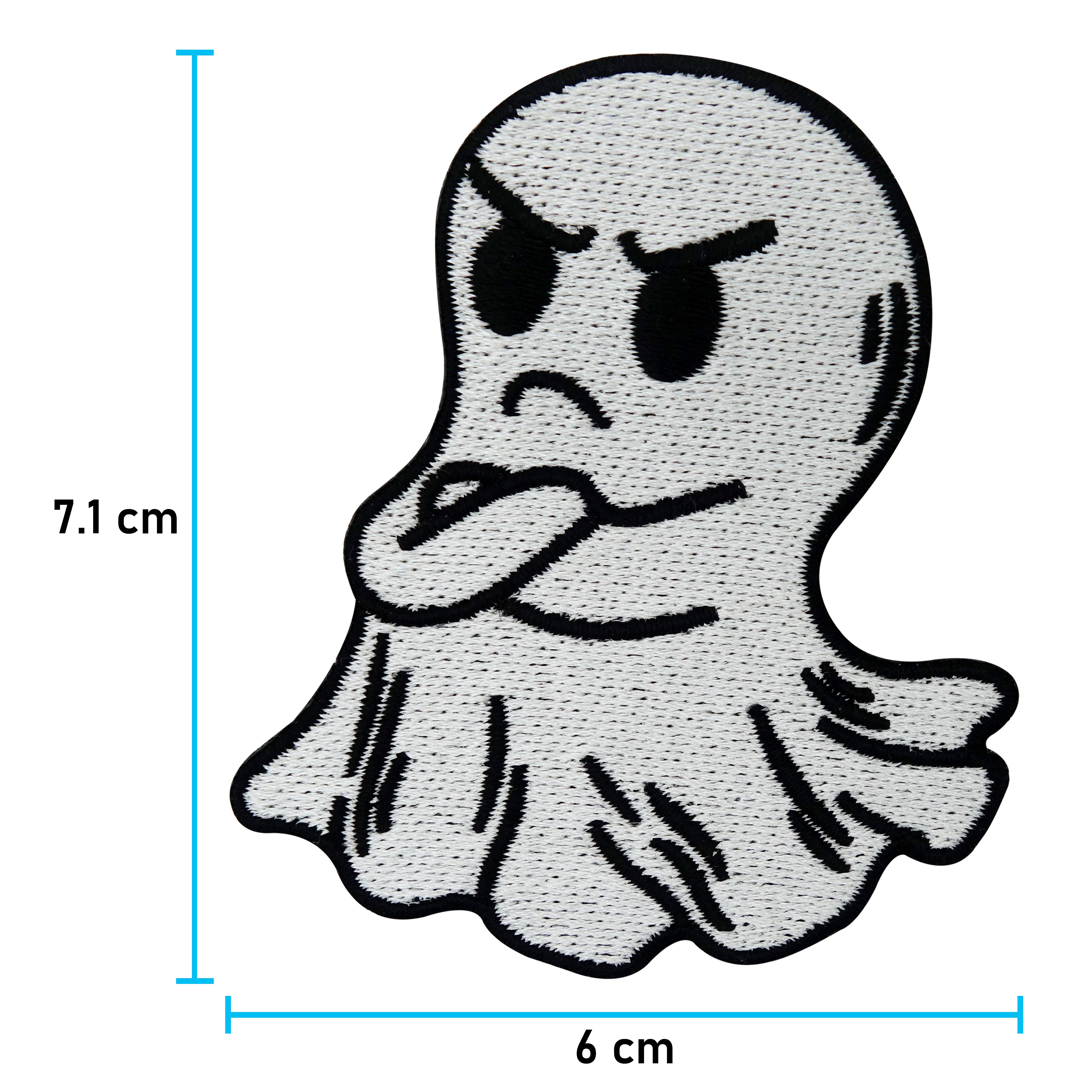 Angry Ghost Patch mit der Maße: 7,1 x 6 cm