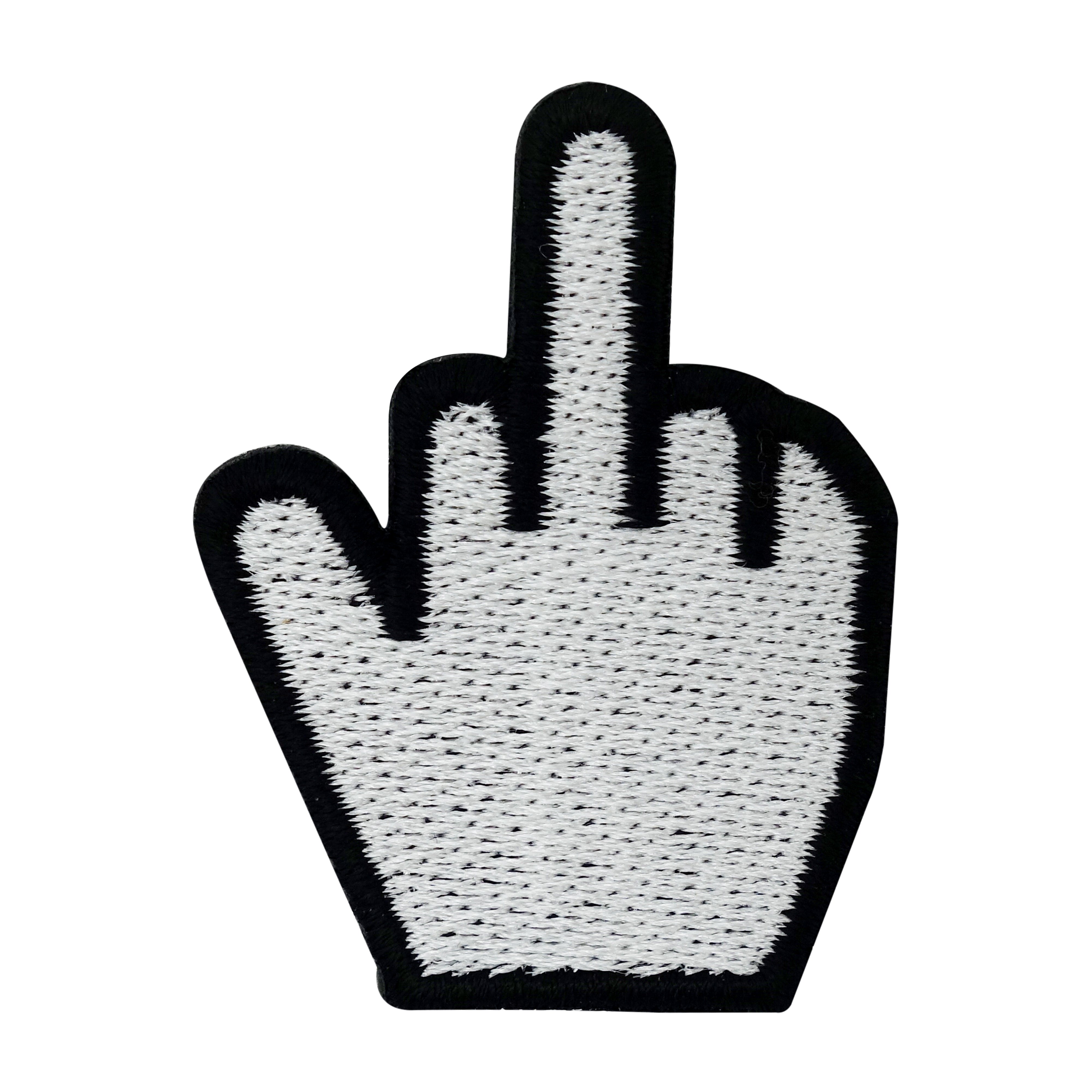 Weißer Mittelfinger Maus Cursor Patch