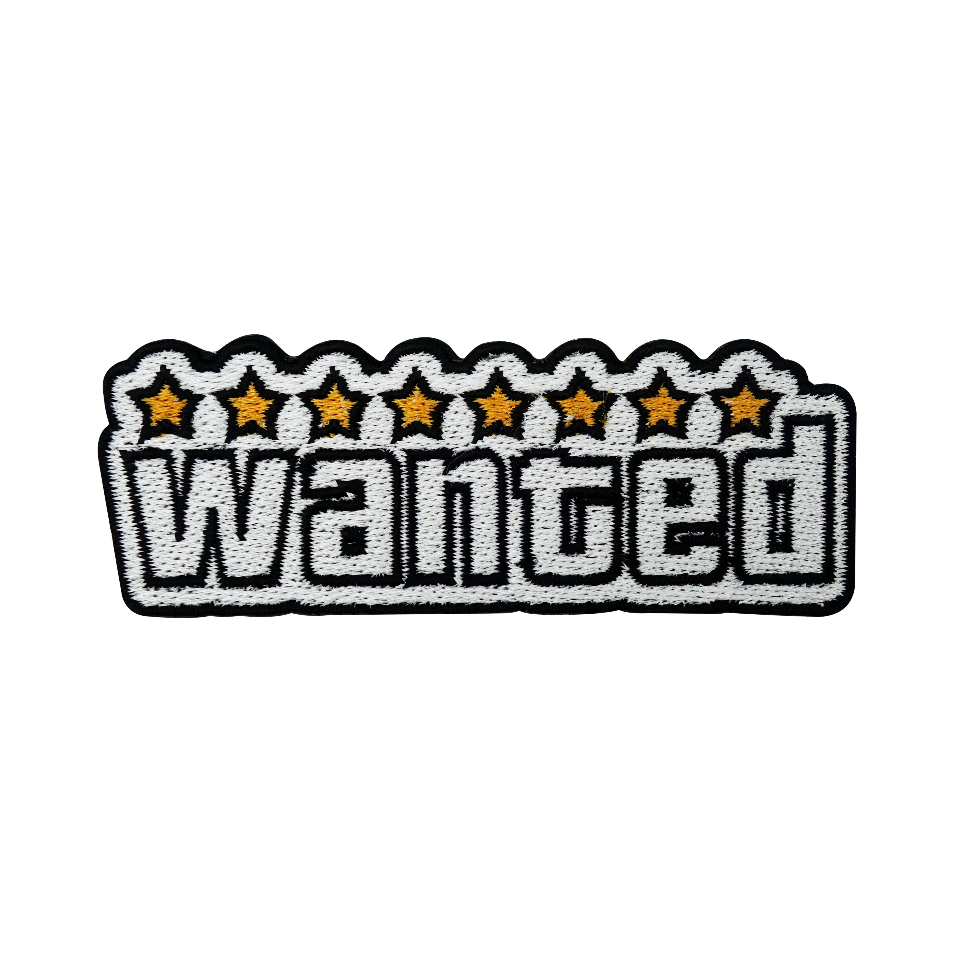 Wanted Patch | Retro Gamer Aufnäher | Old School Sterne GTA Bügelpatch