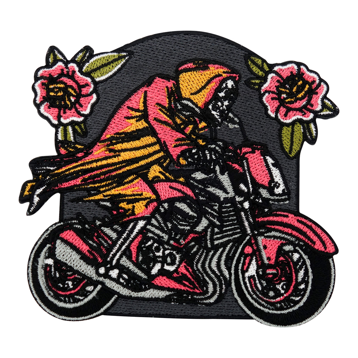 Schwarz-roter Geister Biker Patch