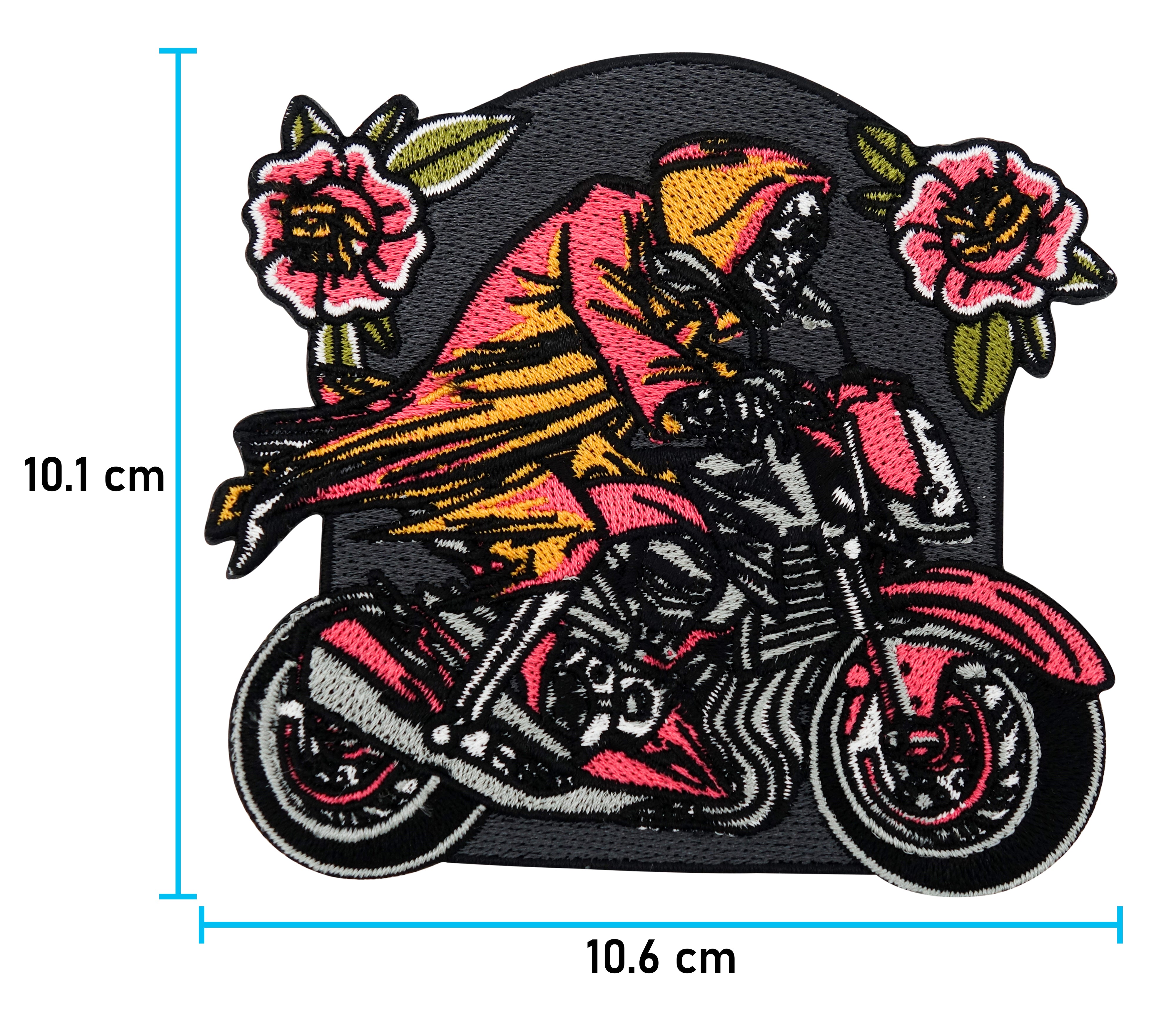 Geister Biker Patch mit der Maße: 10,1 x 10,6 cm
