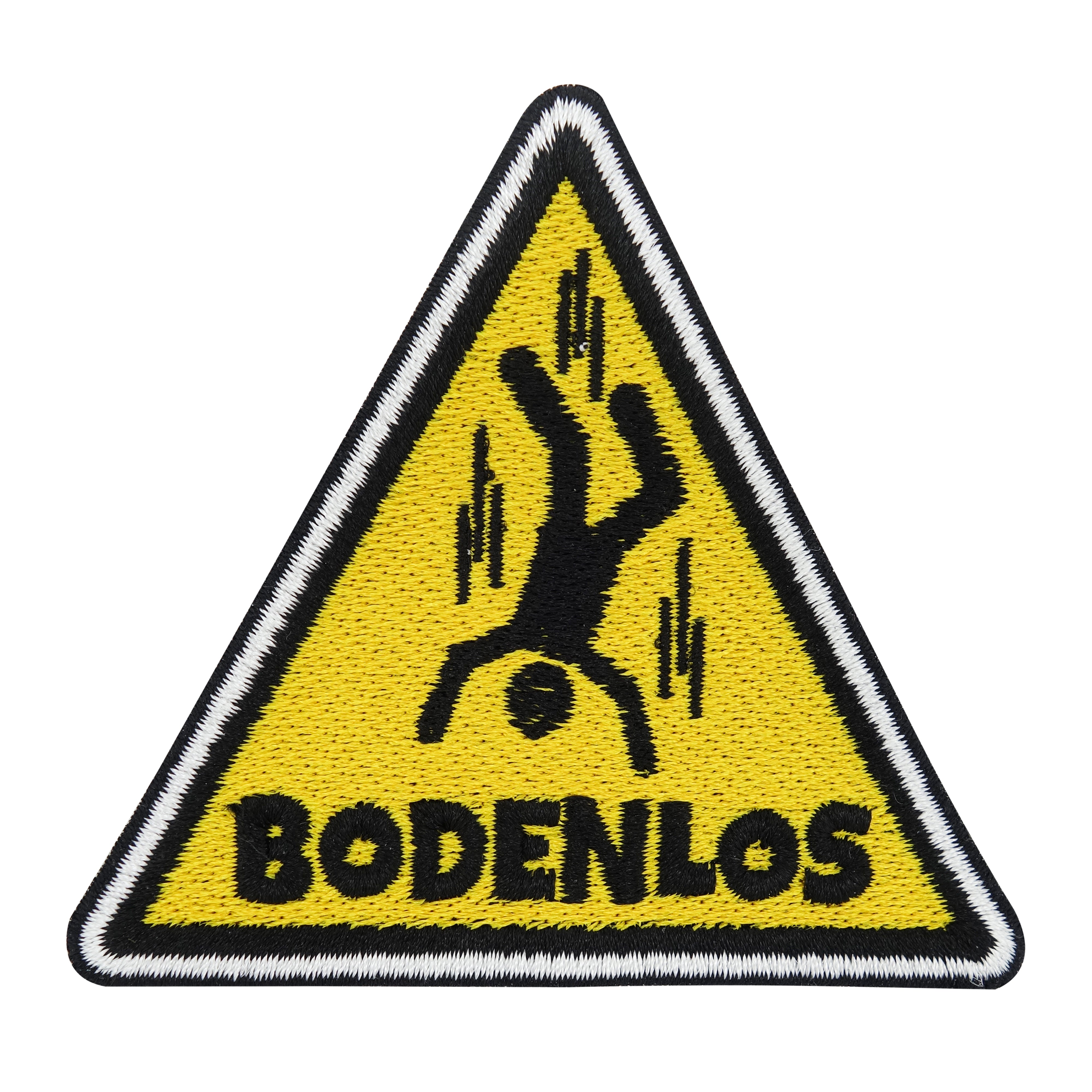 Gelber Bodenlos Warndreieck Patch