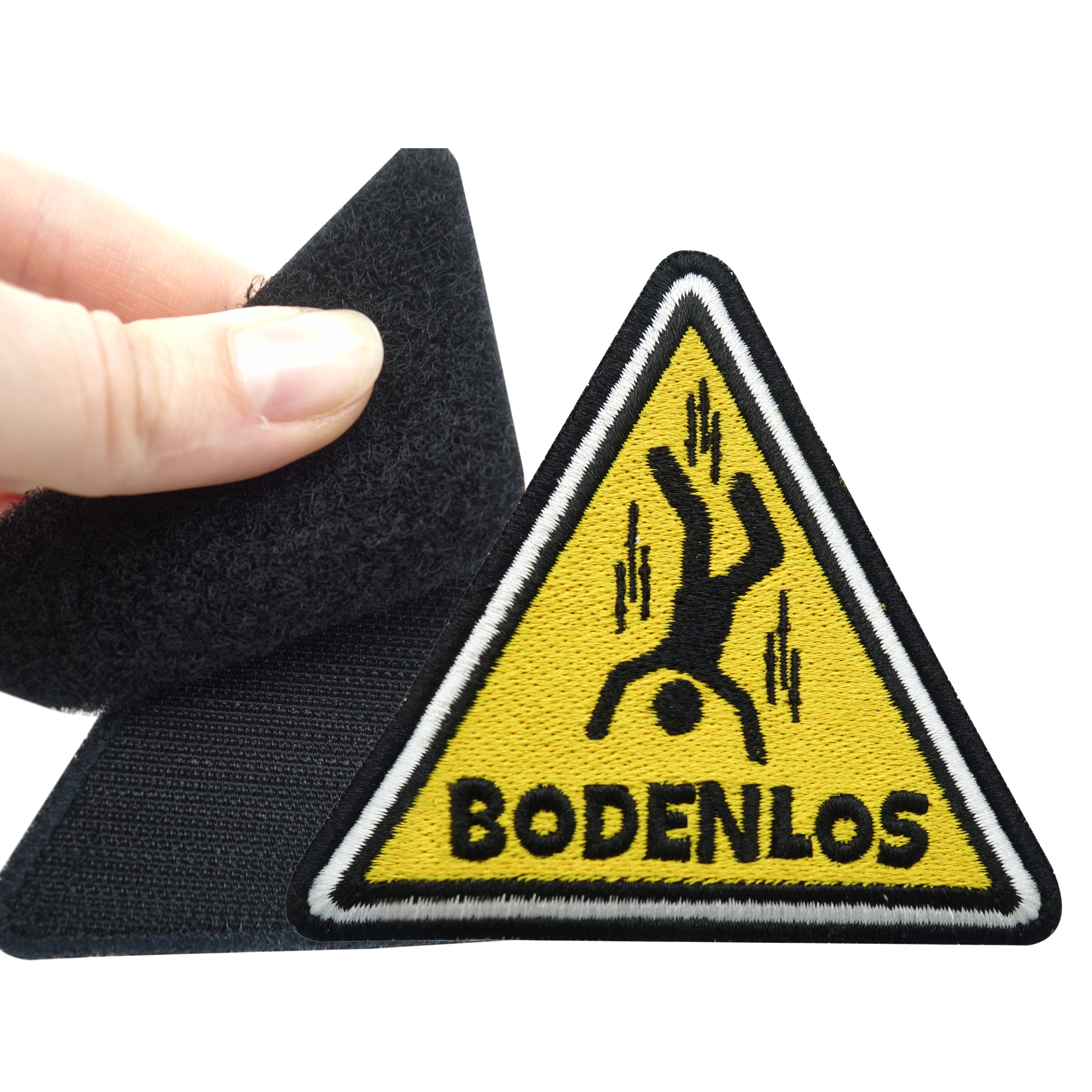 Bodenlos Klettpatch von vorne und hinten plus extra Klettfläche