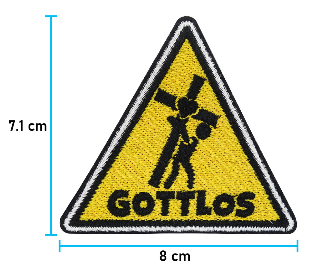 Gottlos Dreieck Patch mit der Maße: 7,1 x 8 cm