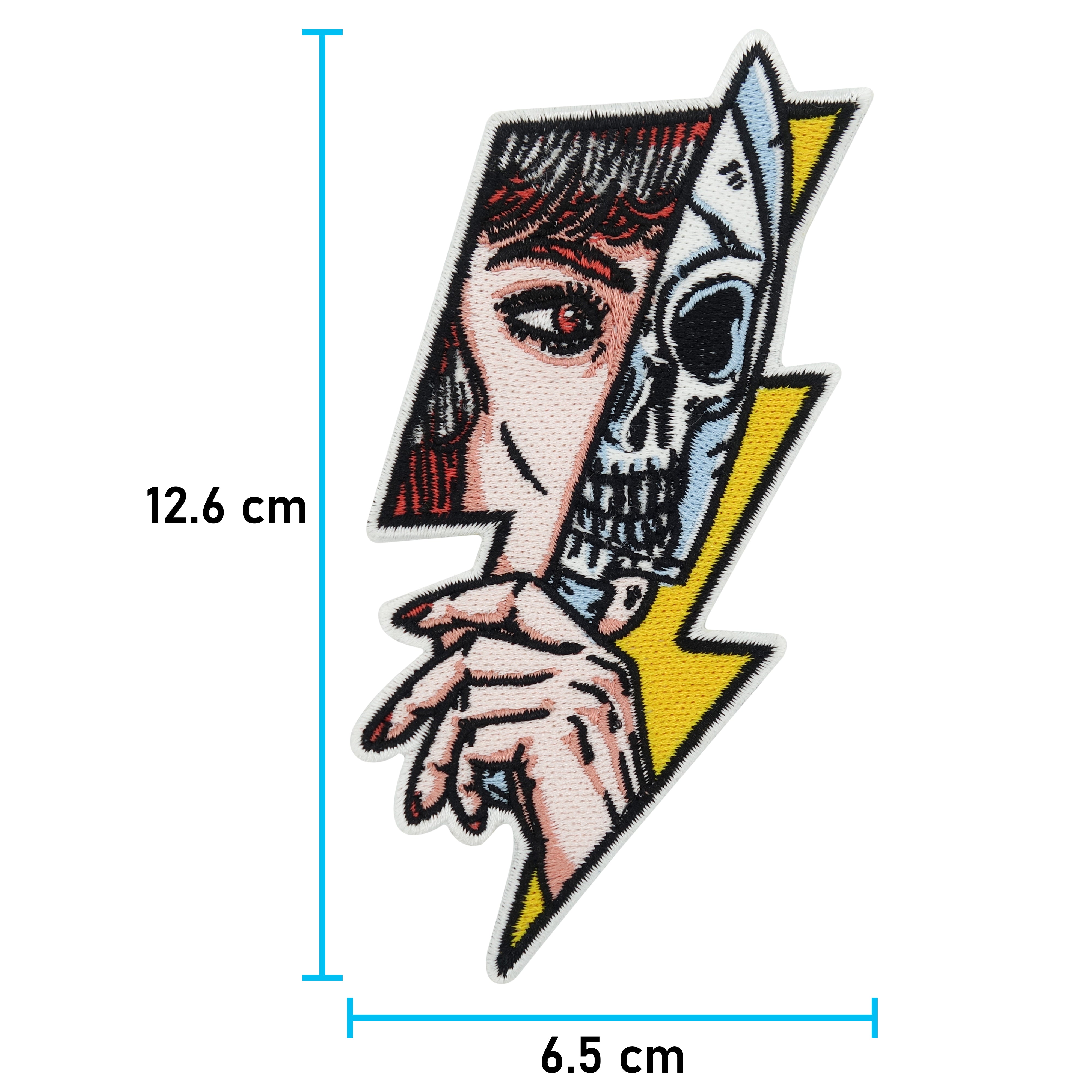 Totenkopf Frau Patch mit der Maße: 12,6 x 6,5 cm