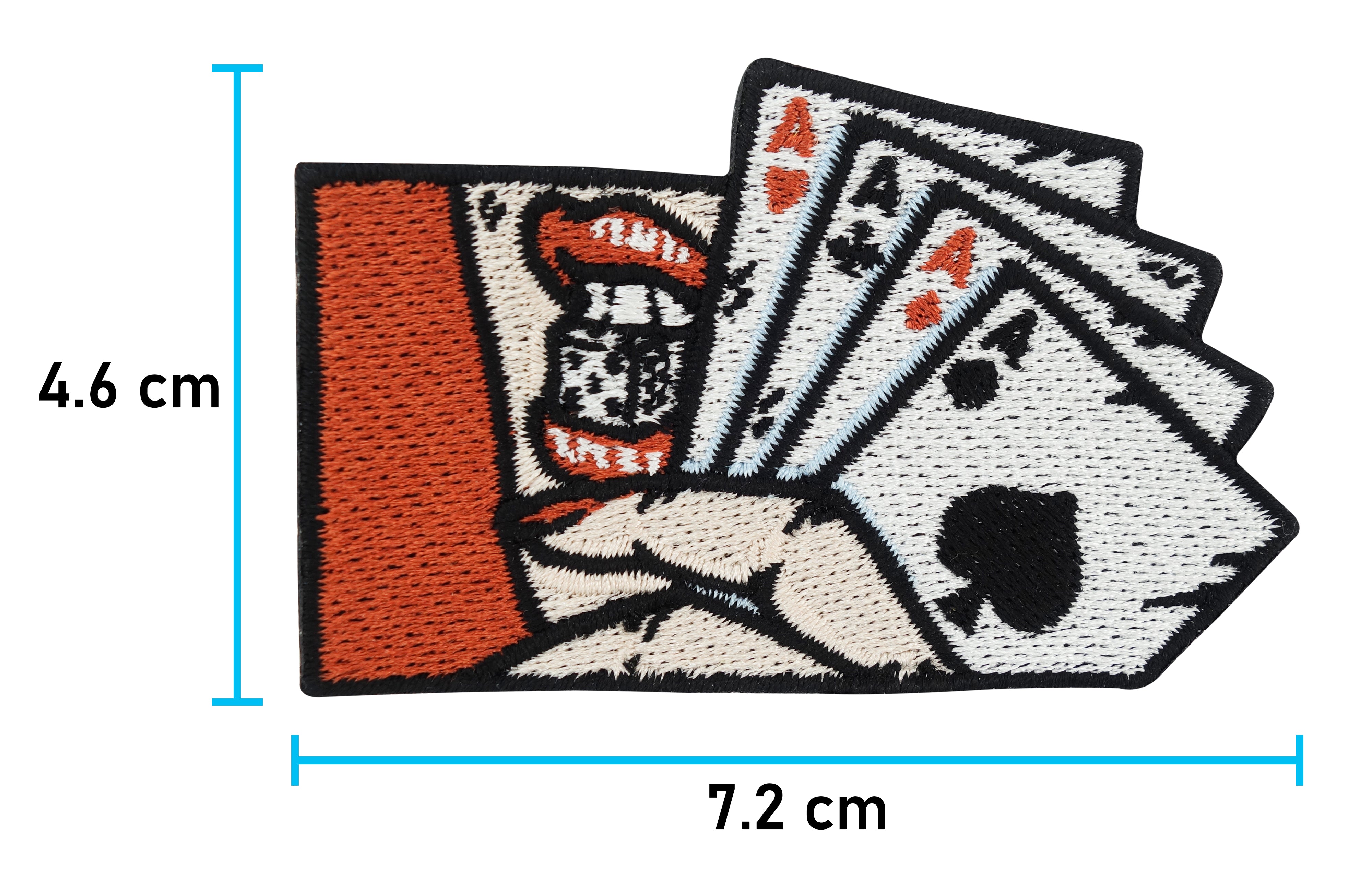 4 Asse Patch mit der Maße: 4,6 x 7,2 cm
