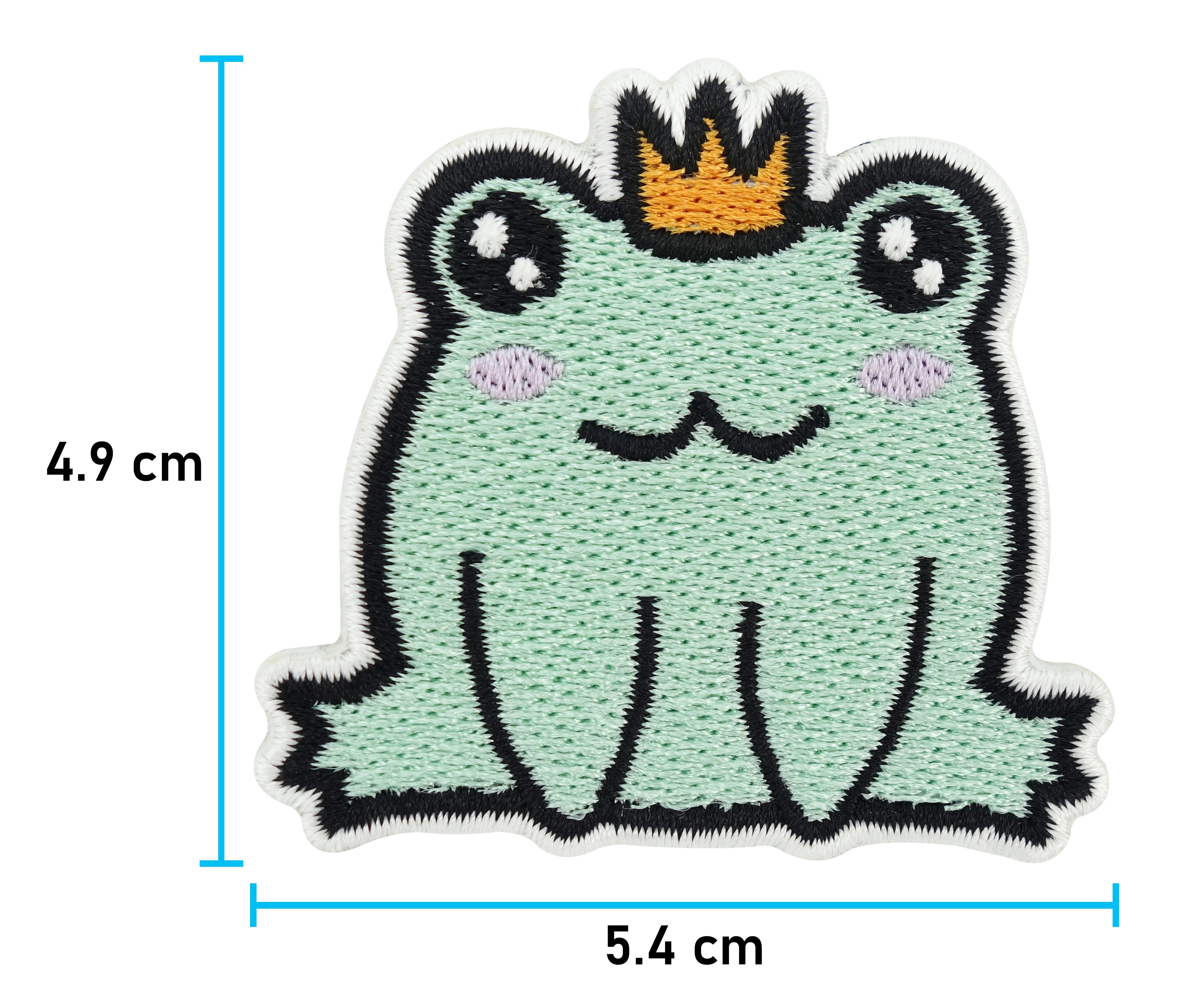 Frosch Prinz Patch mit der Maße: 4,9 x 5,4 cm