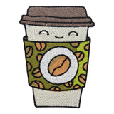 Brauner Kawaii Kaffee Becher Patch