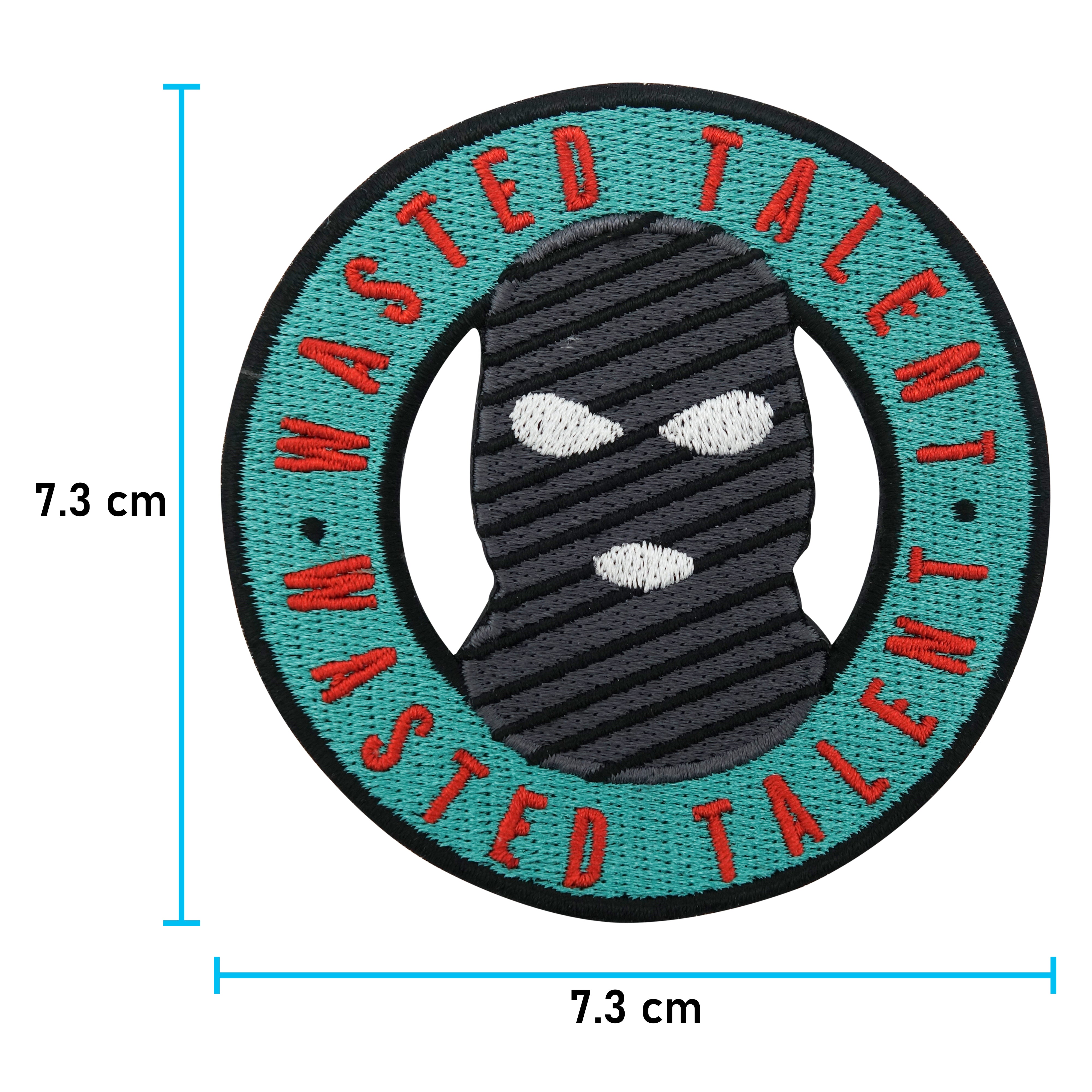 Skimasken Patch mit der Maße: 7,3 x 7,3 cm