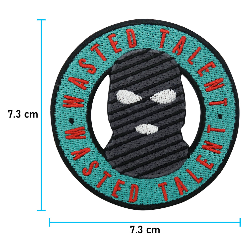 Skimasken Patch mit der Maße: 7,3 x 7,3 cm