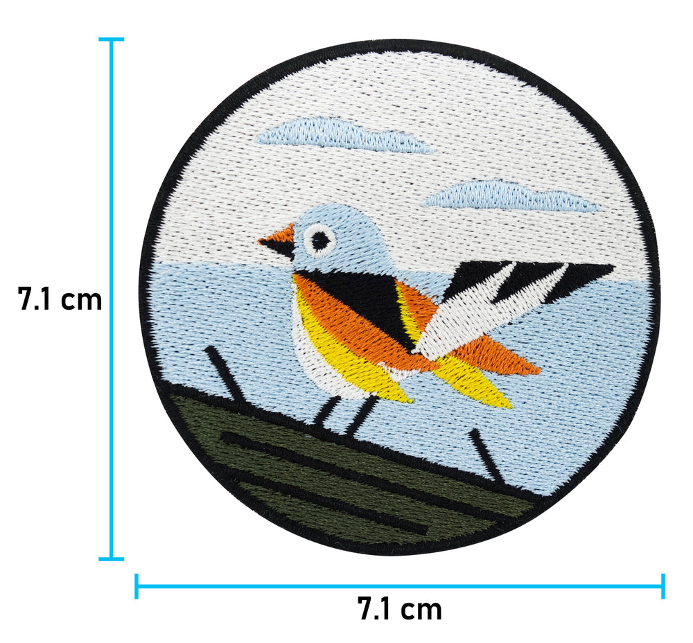 Vogel Patch mit der Maße: 7,1 x 7,1 cm