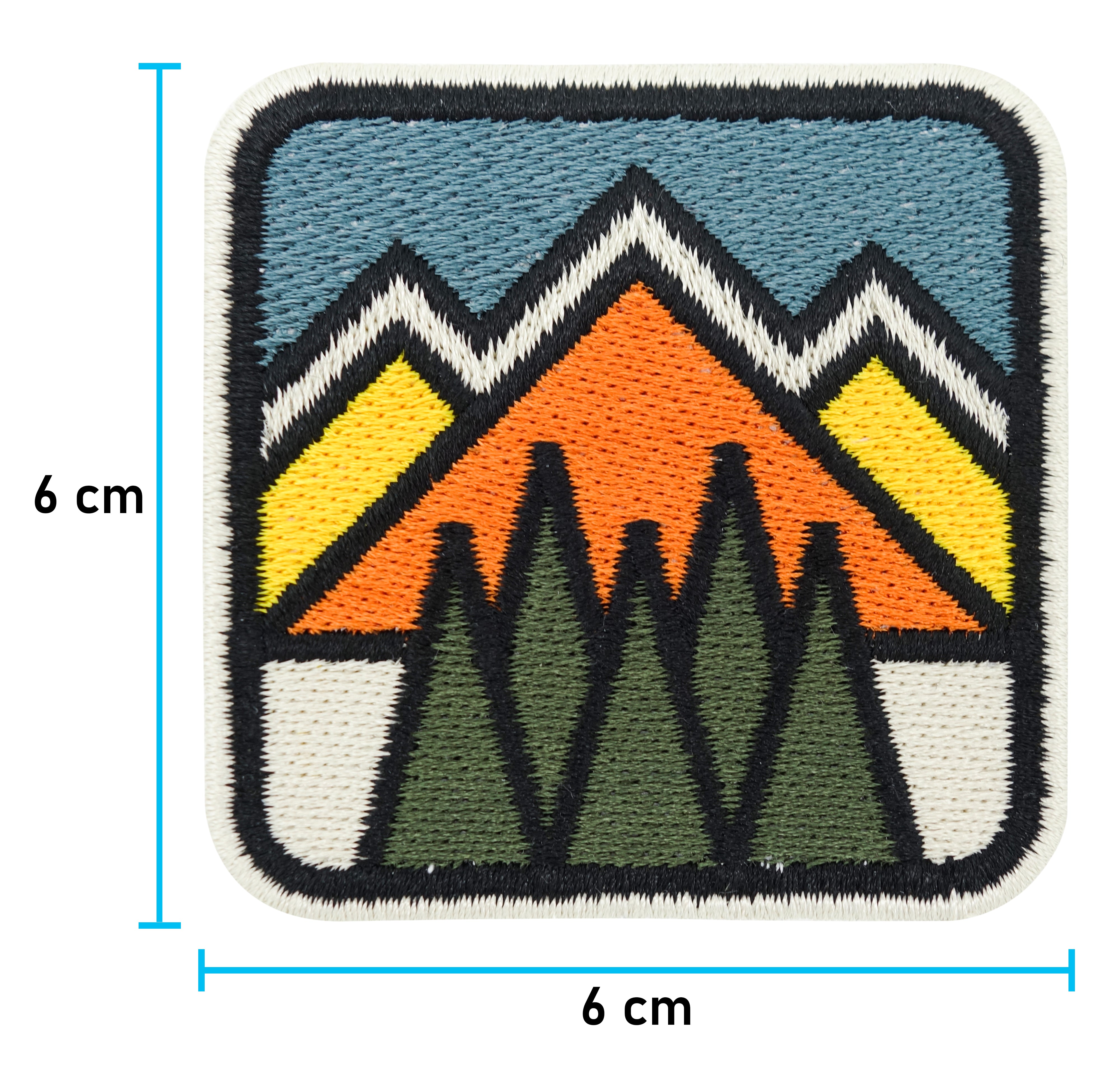 Retro Berge Patch mit der Maße: 6 x 6 cm