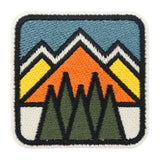 Orange-Grüner Retro Berge Patch