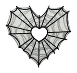 Weißer Spinnenweben Herz Patch