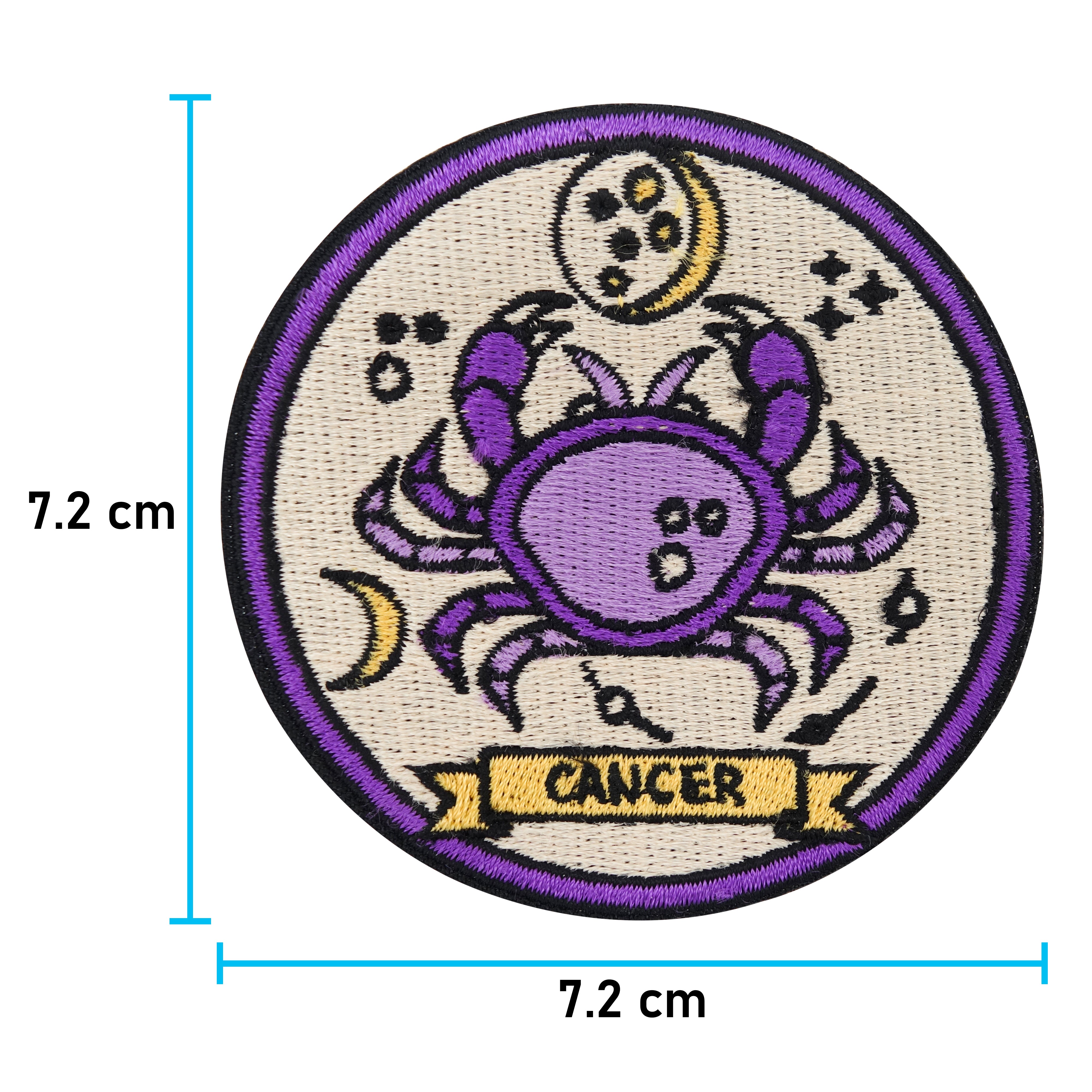 Krebs Sternzeichen Patch mit der Maße: 7,2 x 7,2 cm