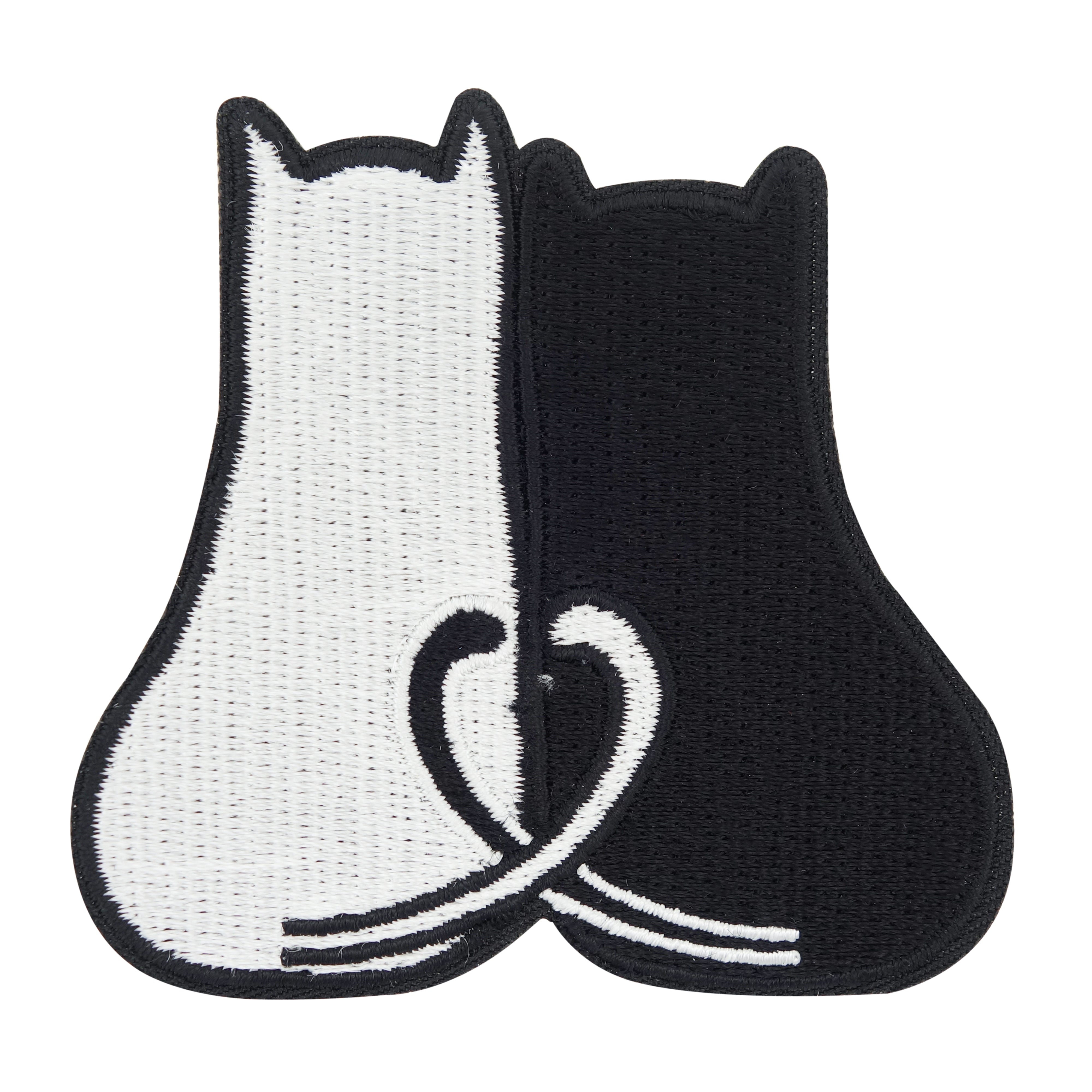 Schwarz-weißer Yin und Yang Katzen Patch