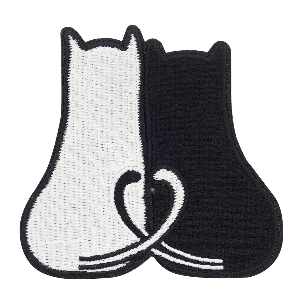 Schwarz-weißer Yin und Yang Katzen Patch