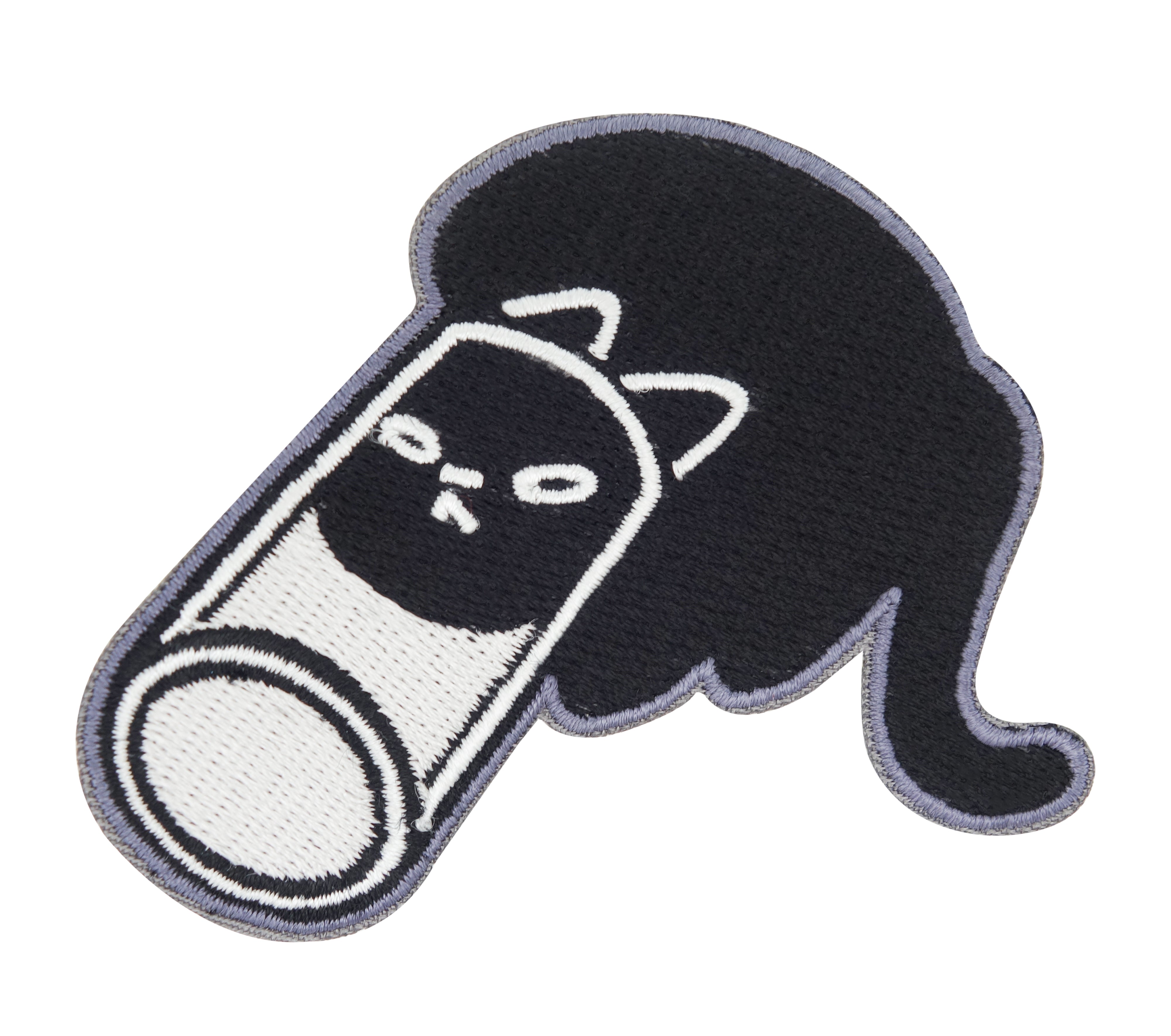 Schwarze Katze im Glas Patch