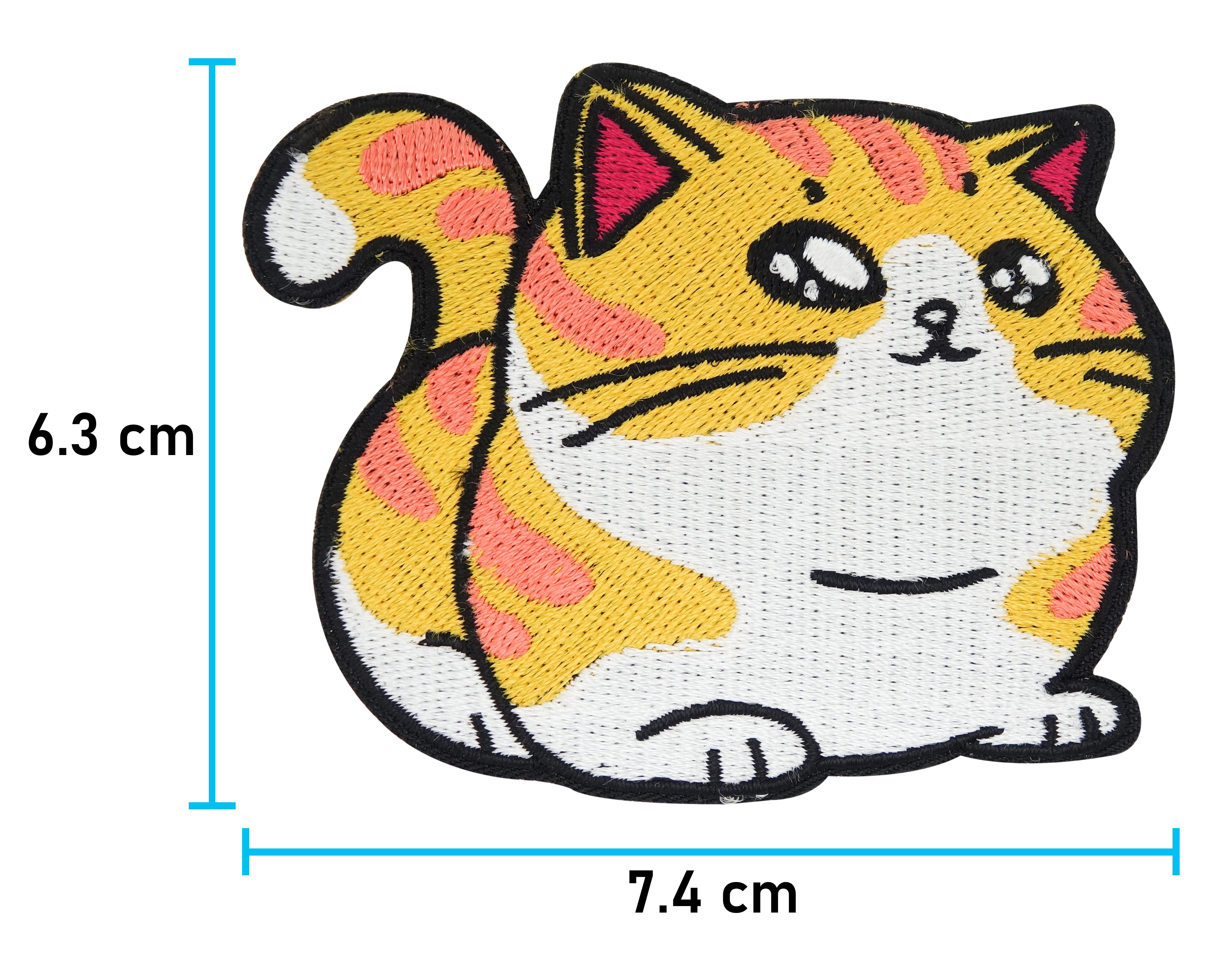 Dicke Katze Patch mit der Maße: 6,3 x 7,4 cm