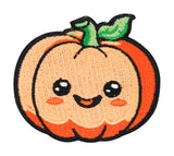Orangener Kürbis mit süßem Gesicht Patch