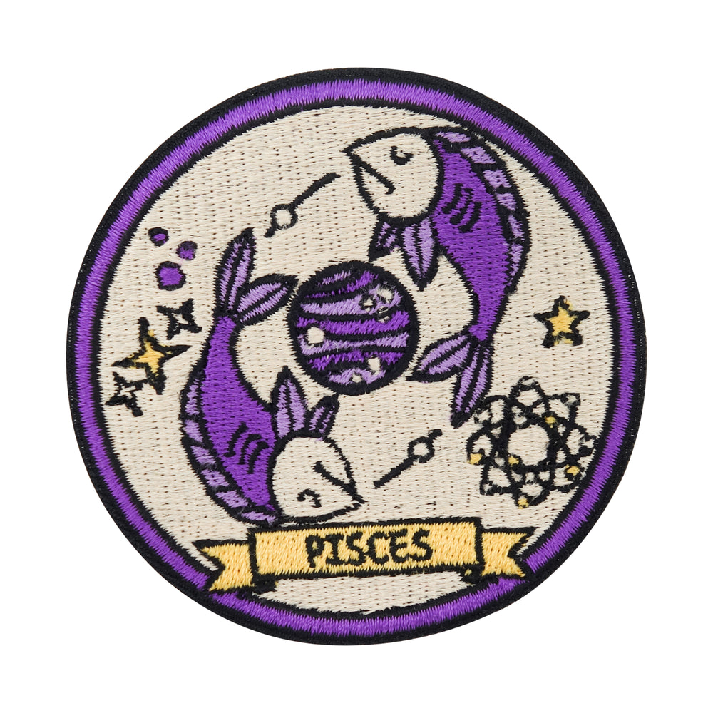 Beige-violetter Sternzeichen Fische Patch
