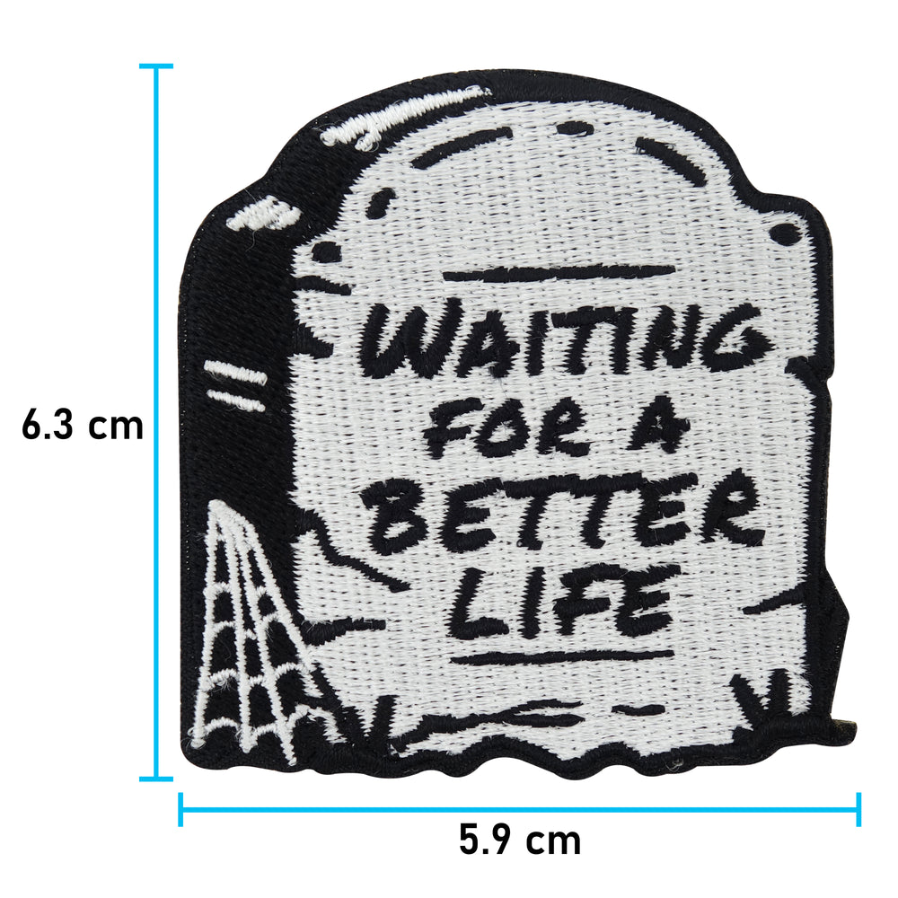 Grabstein Patch mit der Maße: 6,3 x 5,9 cm