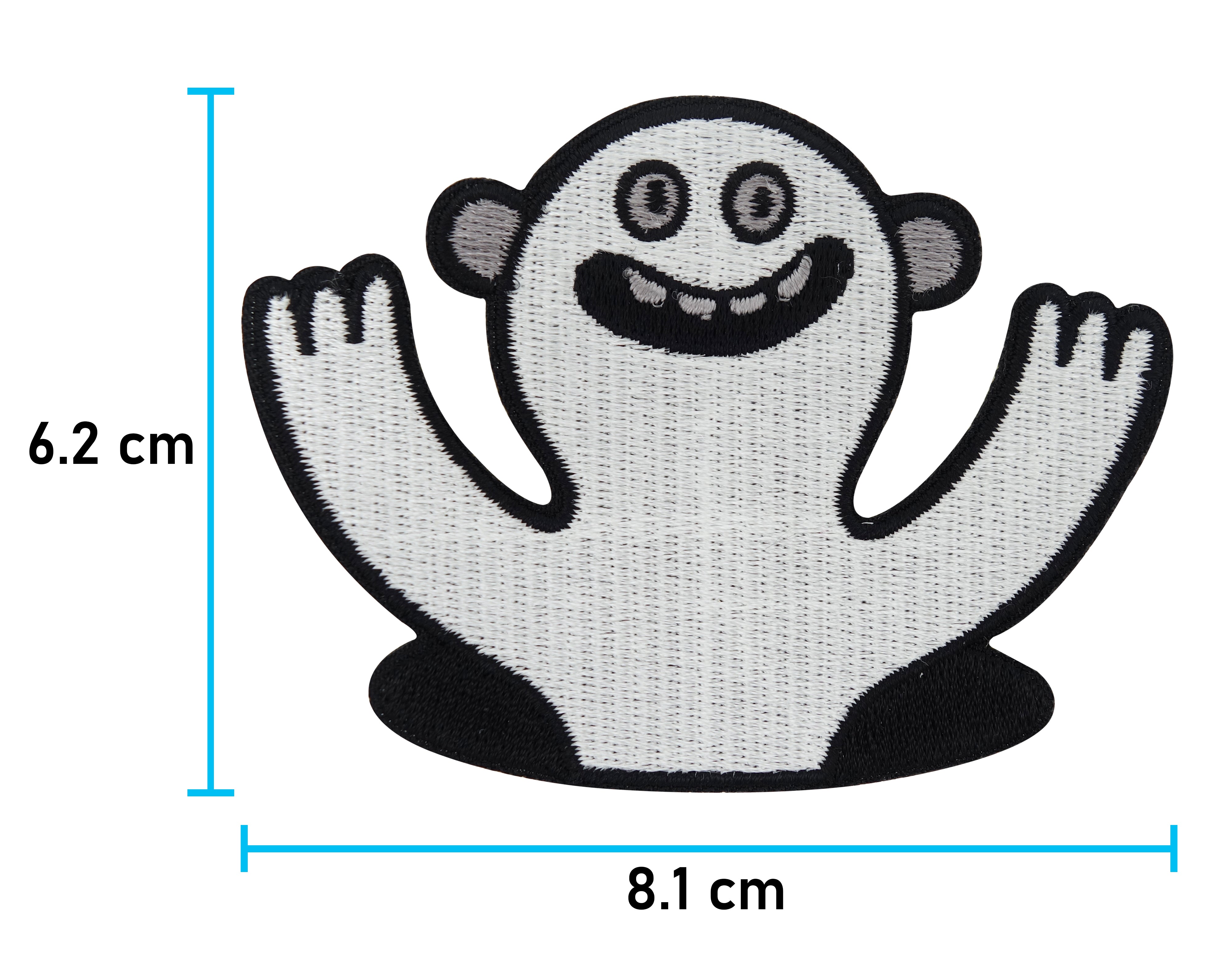 Lustiges Monster Patch mit der Maße: 6,2 x 8,1 cm