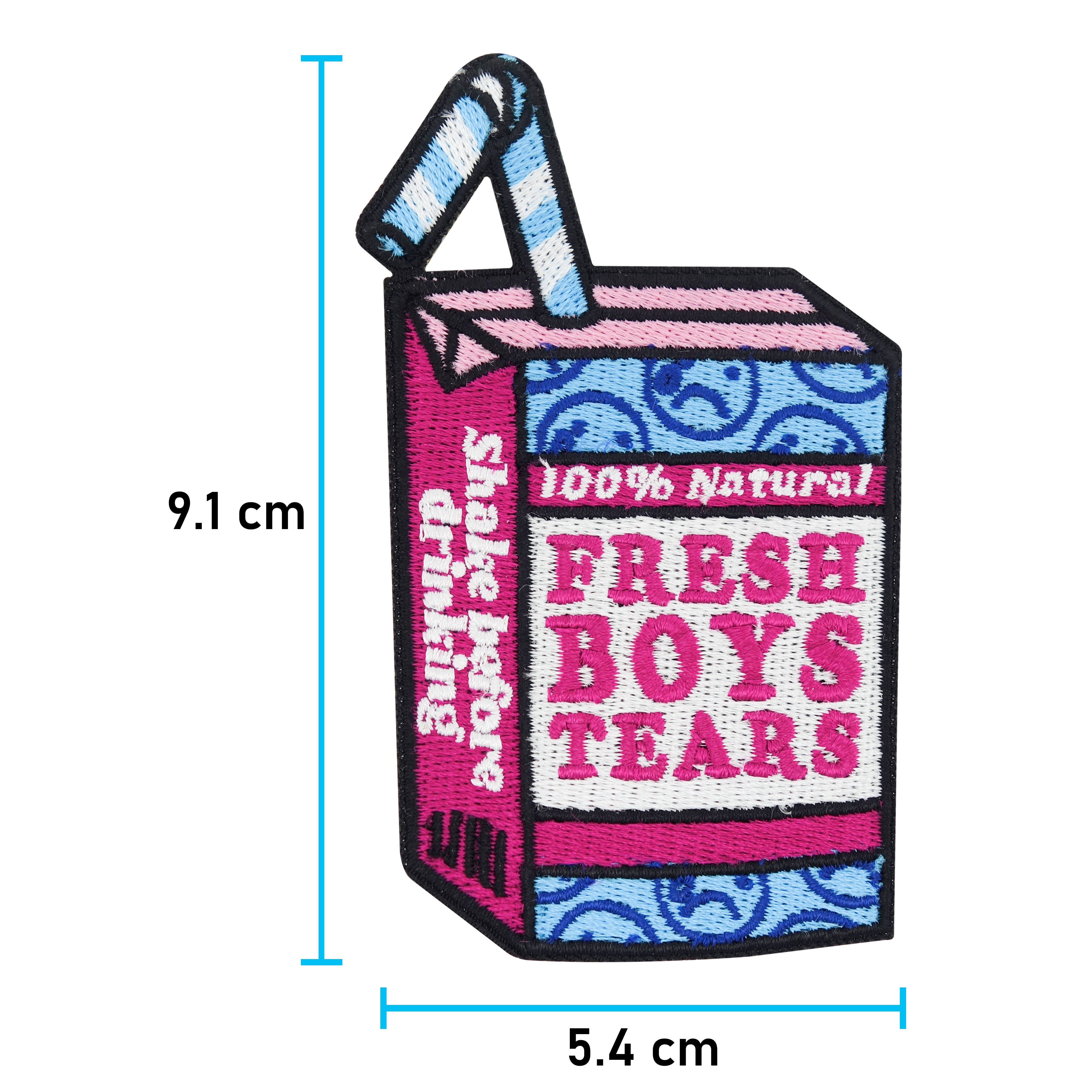 Fresh Boys Tears Patch mit der Maße: 9,1 x 5,4 cm